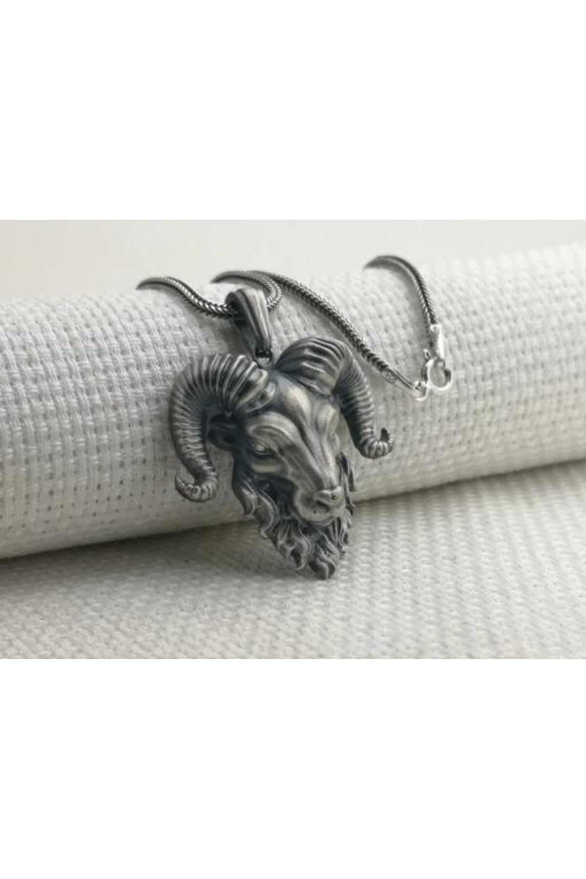 shop Sakallı Koç Başı Üç Boyutlu 925 Ayar Gümüş Erkek Kolye