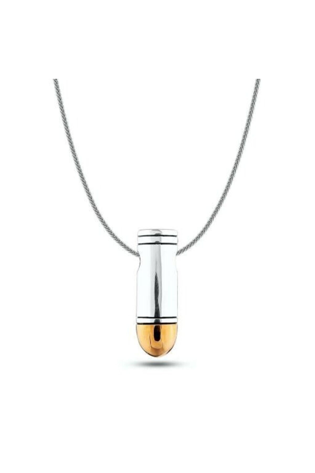 shop Özel Mermi Kurşun 925 Ayar Gümüş Erkek Kolye