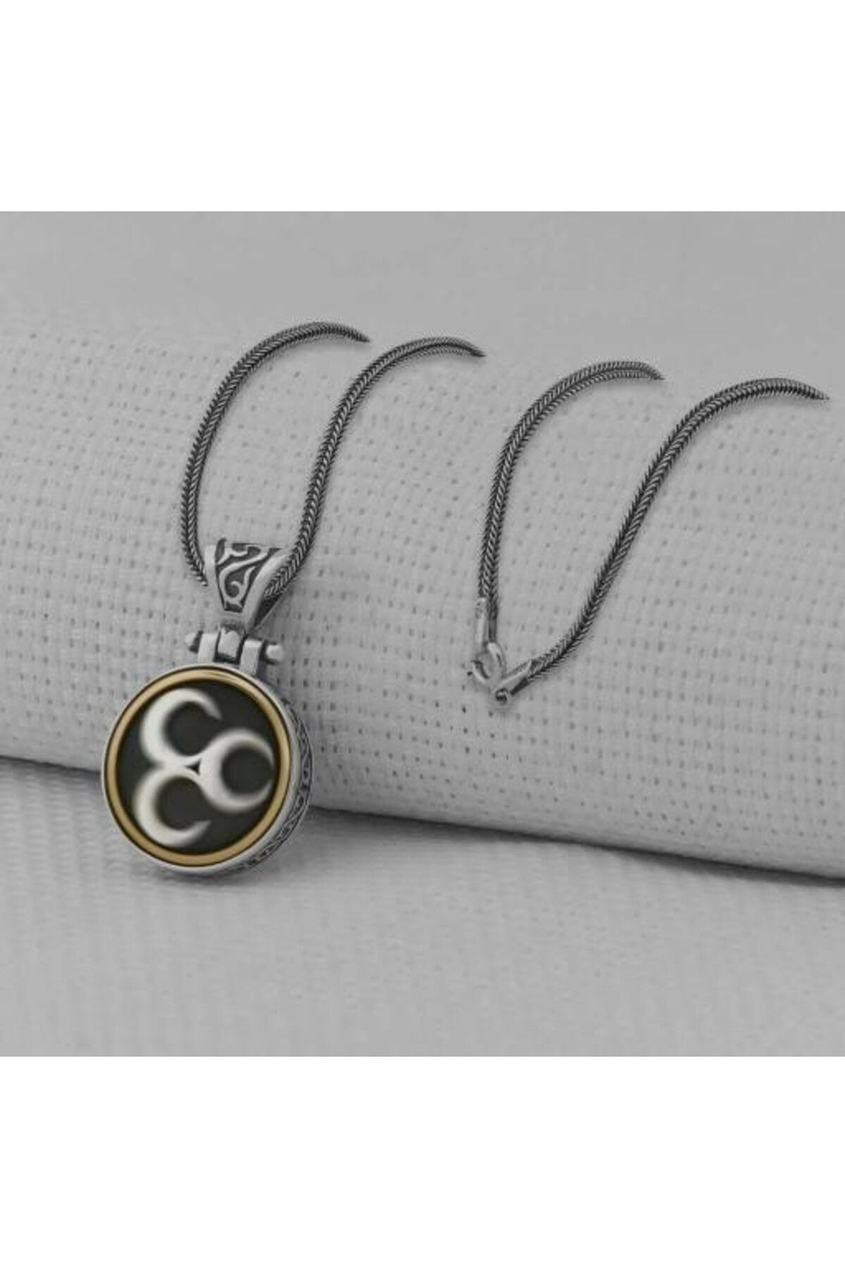 shop Üç Hilal Ortası Dönen 925 Ayar Gümüş Erkek Kolye