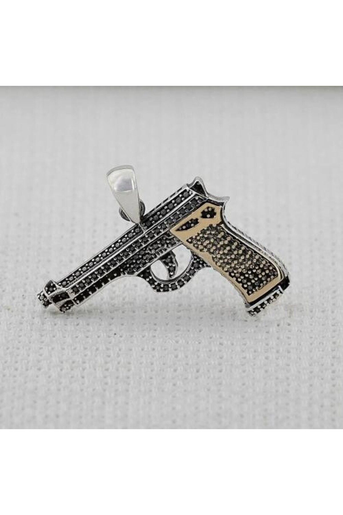 shop Tabanca Tasarımlı 925 Ayar Gümüş Erkek Kolye Ucu