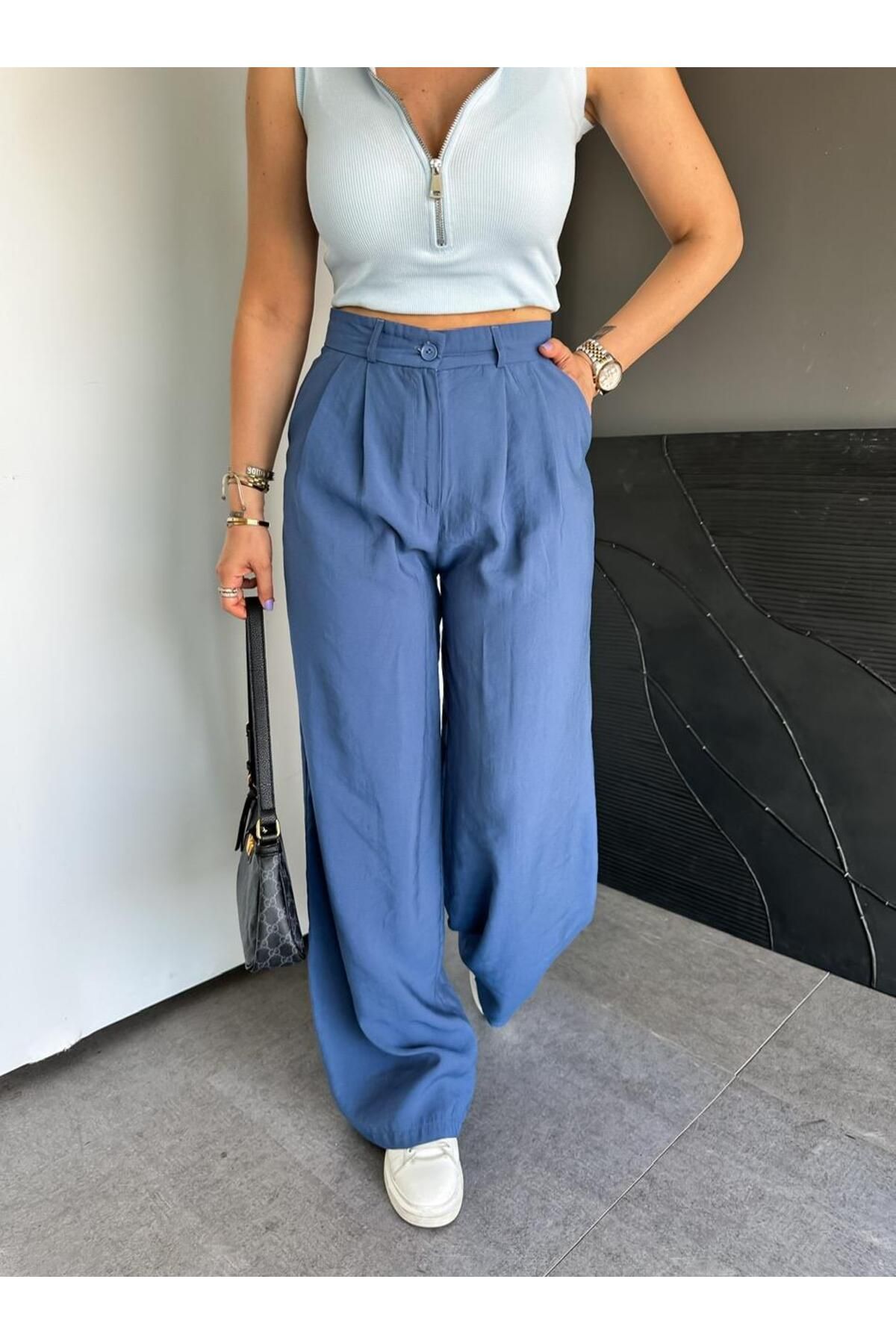 Zerrincan Giyim Lacivert Marka Model Bol Pantolon