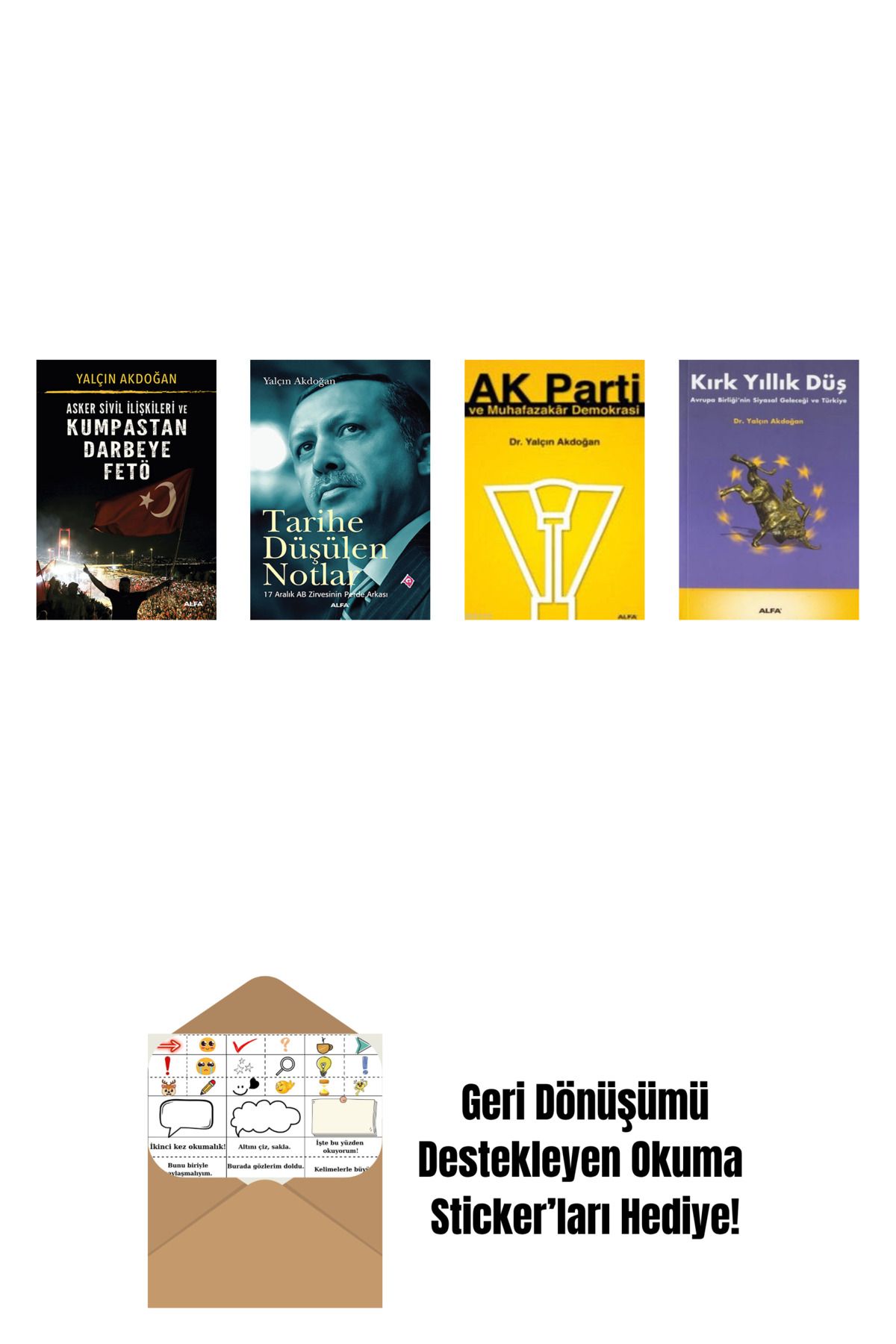 Alfa Yayınları Yalçın Akdoğan 4 Kitap Set + Okuma Sticker'ları