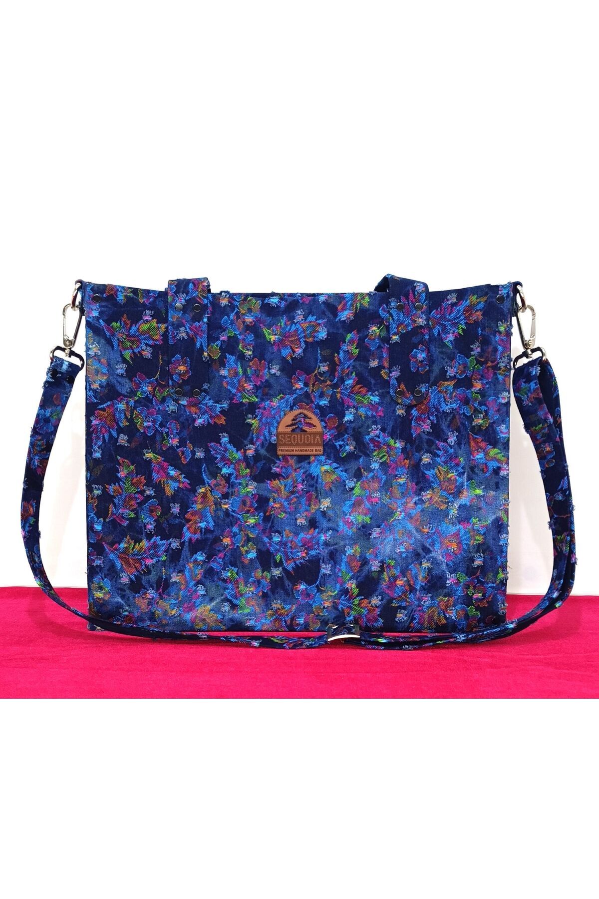 Sequoia Bags DENİM ÇANTA Yuvarlak Destroy Lazer Efektli Tekne Denim Çanta DESTRYTKN221 Model