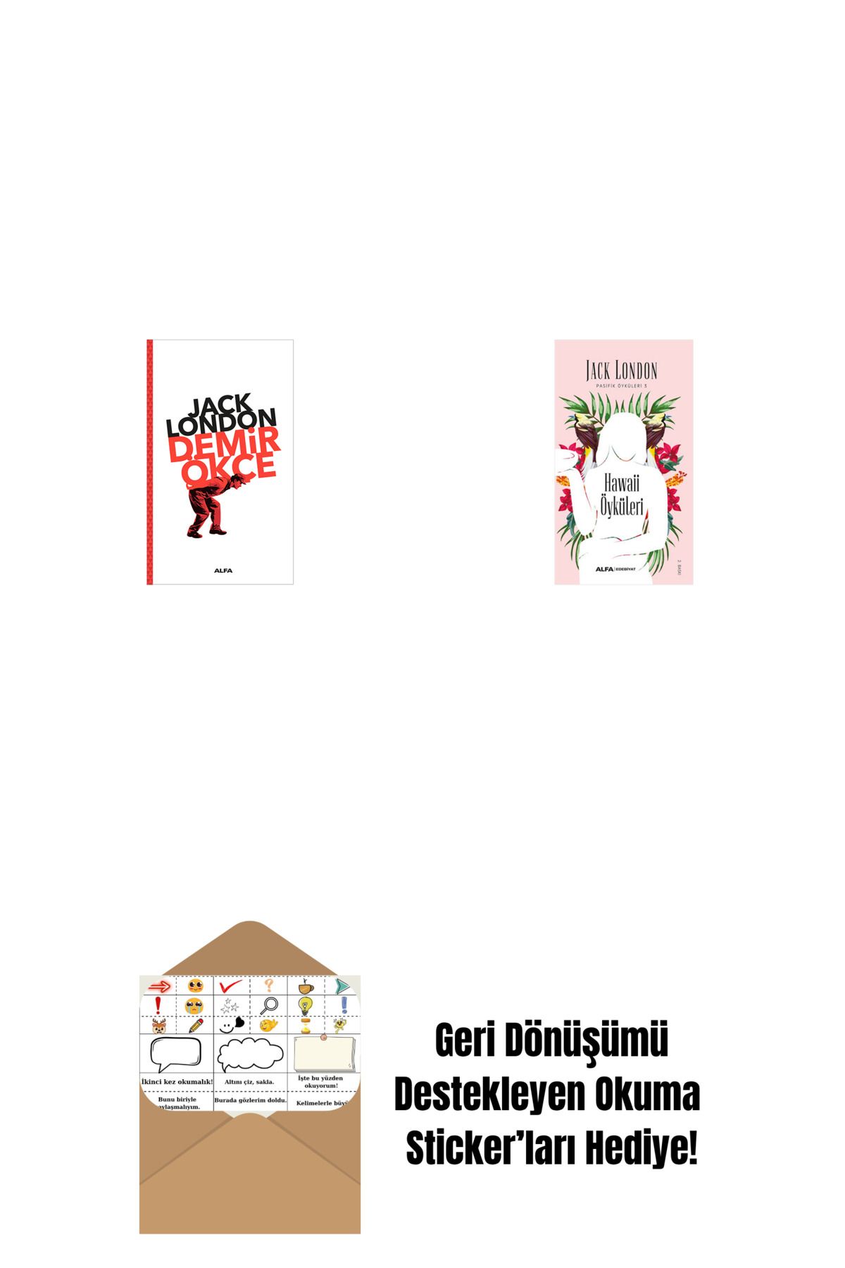 Alfa Yayınları Demir Ökçe + Hawaii Öyküleri + Okuma Sticker'ları