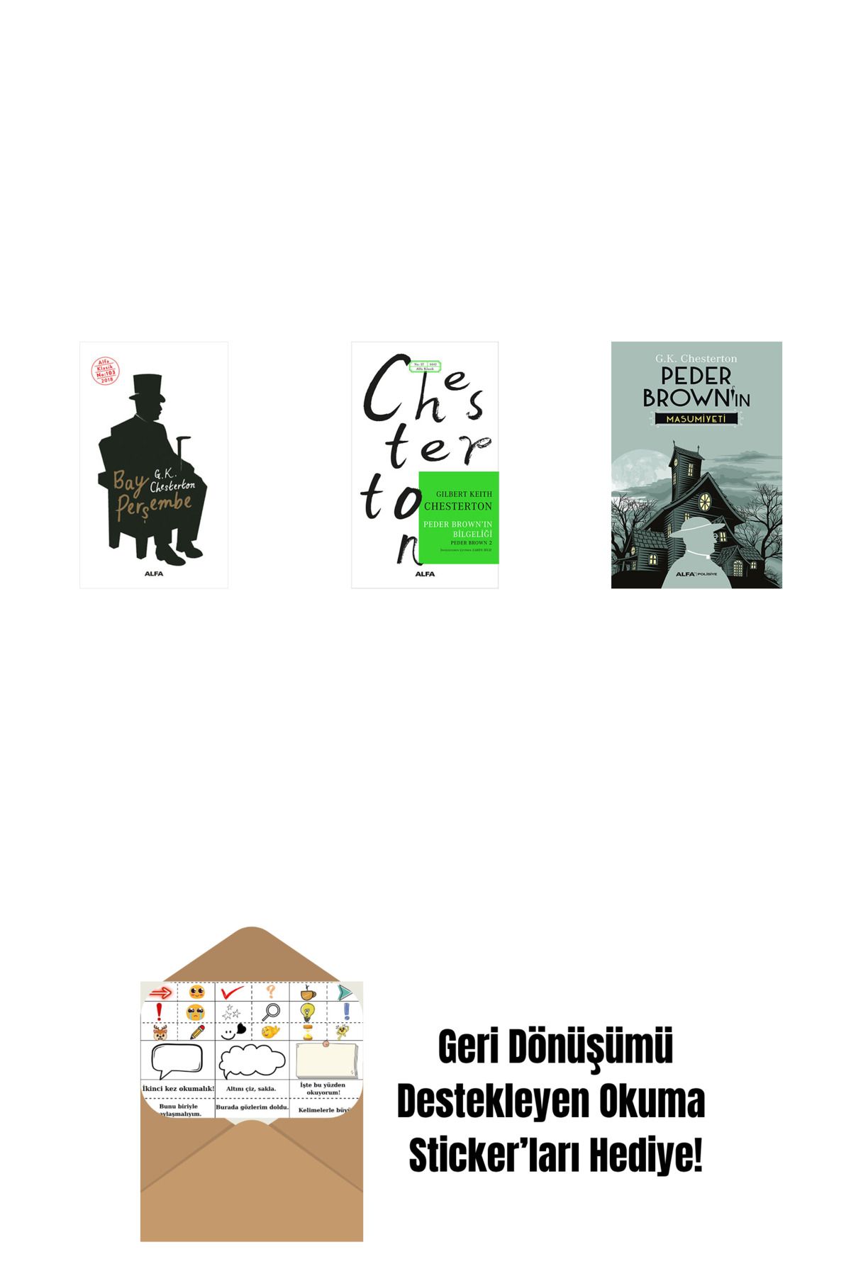 Alfa Yayınları Bay Perşembe + Peder Brown'ın Bilgeliği + Peder Brown'ın Masumiyeti + Okuma Sticker'ları
