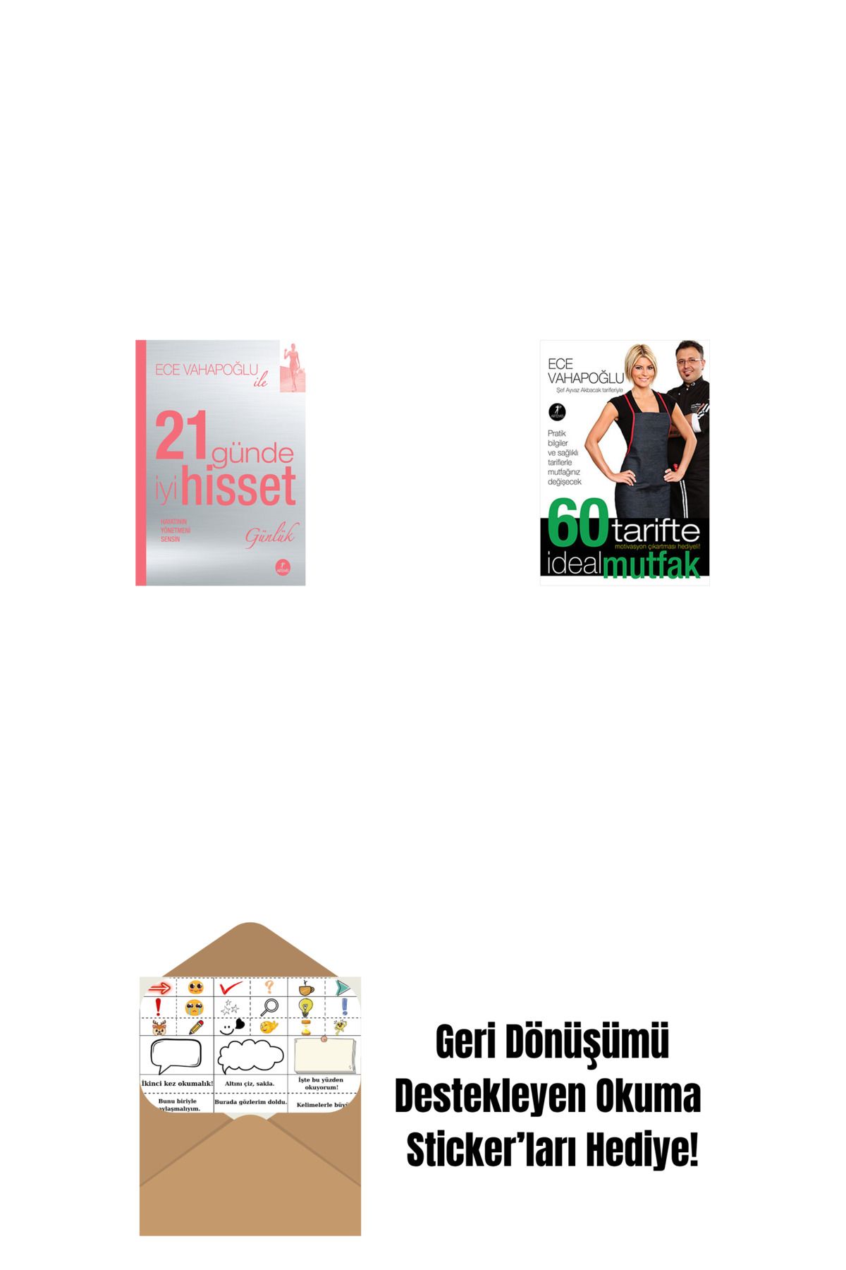 Alfa Yayınları 21 Günde İyi Hisset (Günlük) + 60 Tarifte İdeal Mutfak + Okuma Sticker'ları