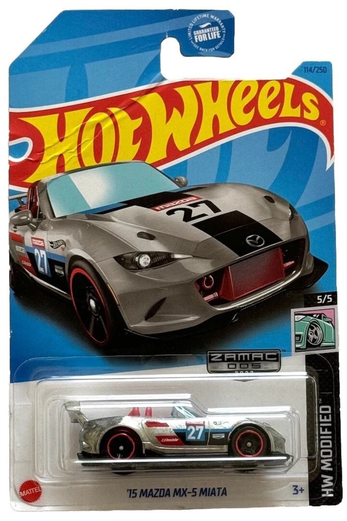 HOT WHEELS ’15 Mazda MX-5 Miata ZAMAC 005 – HW Modified Serisi – Koleksiyonluk 1:64 Diecast Araba