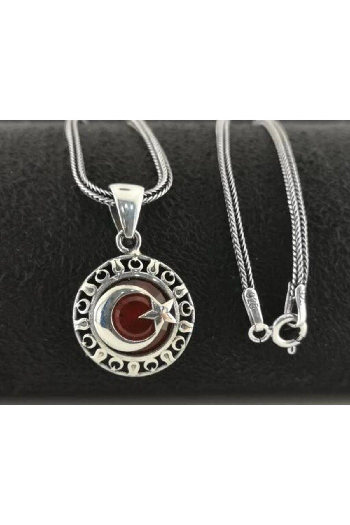 shop Ay Yıldız 925 Ayar Gümüş Erkek Kolye