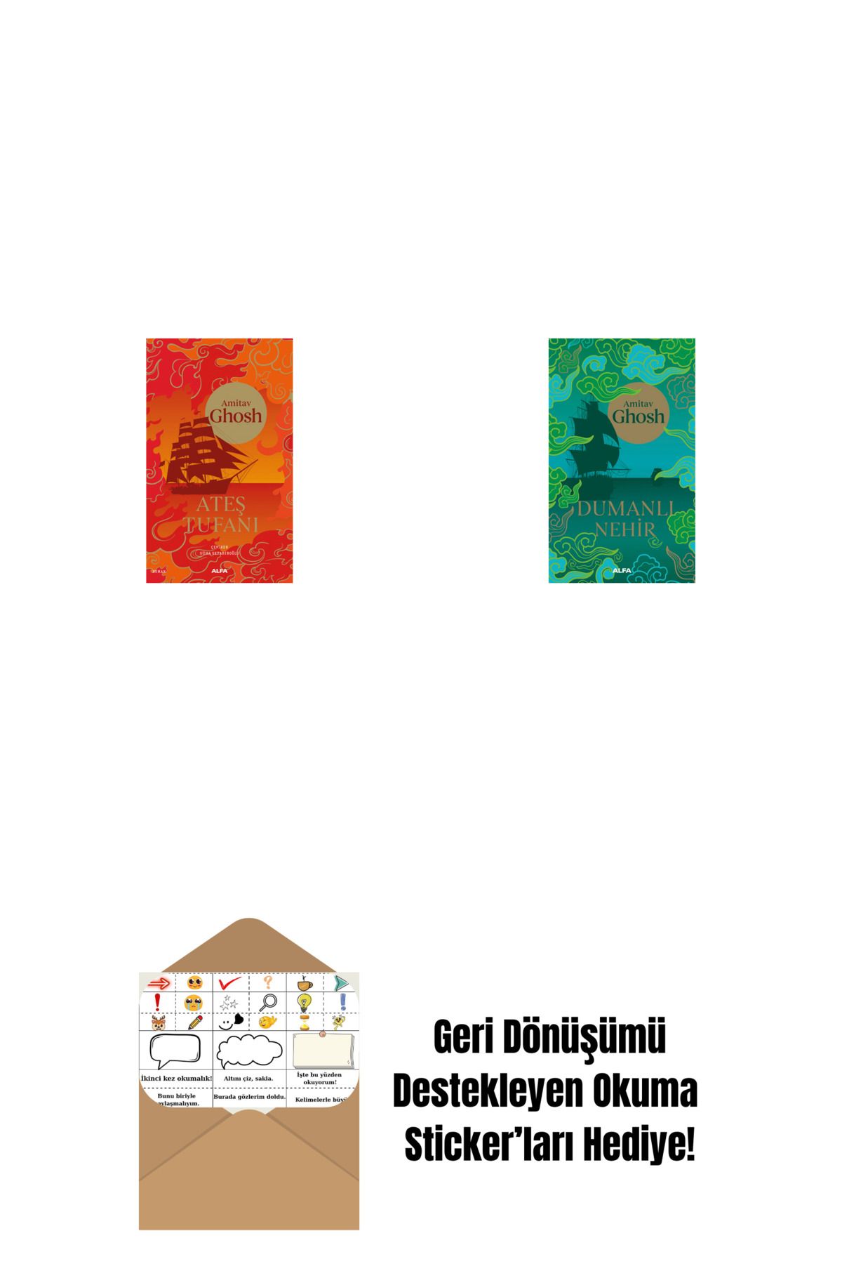 Alfa Yayınları Ateş Tufanı + Dumanlı Nehir + Okuma Sticker'ları