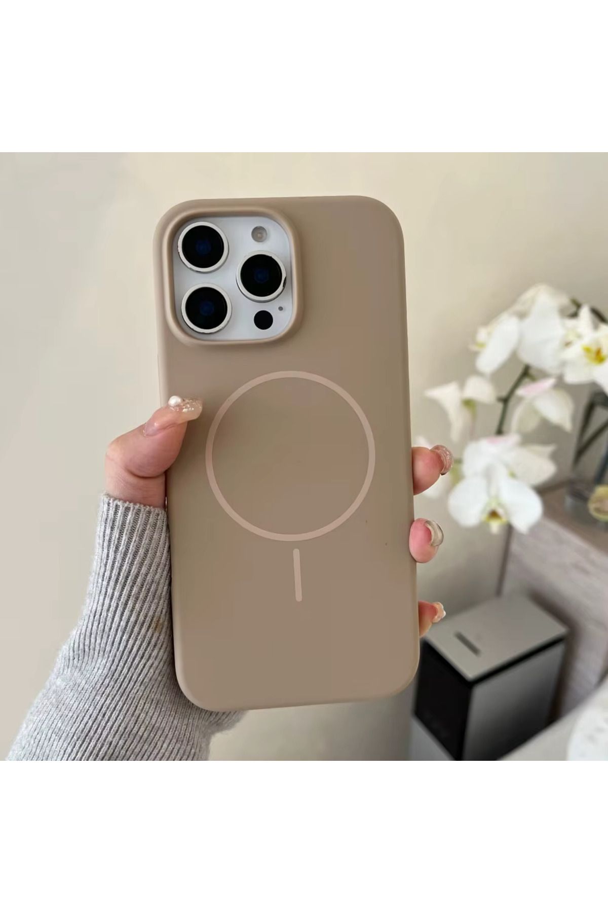 FABRON Apple Iphone 16 Pro Max Uyumlu Magsafe Lansman Kir Tutmaz Silinebilir Içi Kadife Telefon Kılıfı