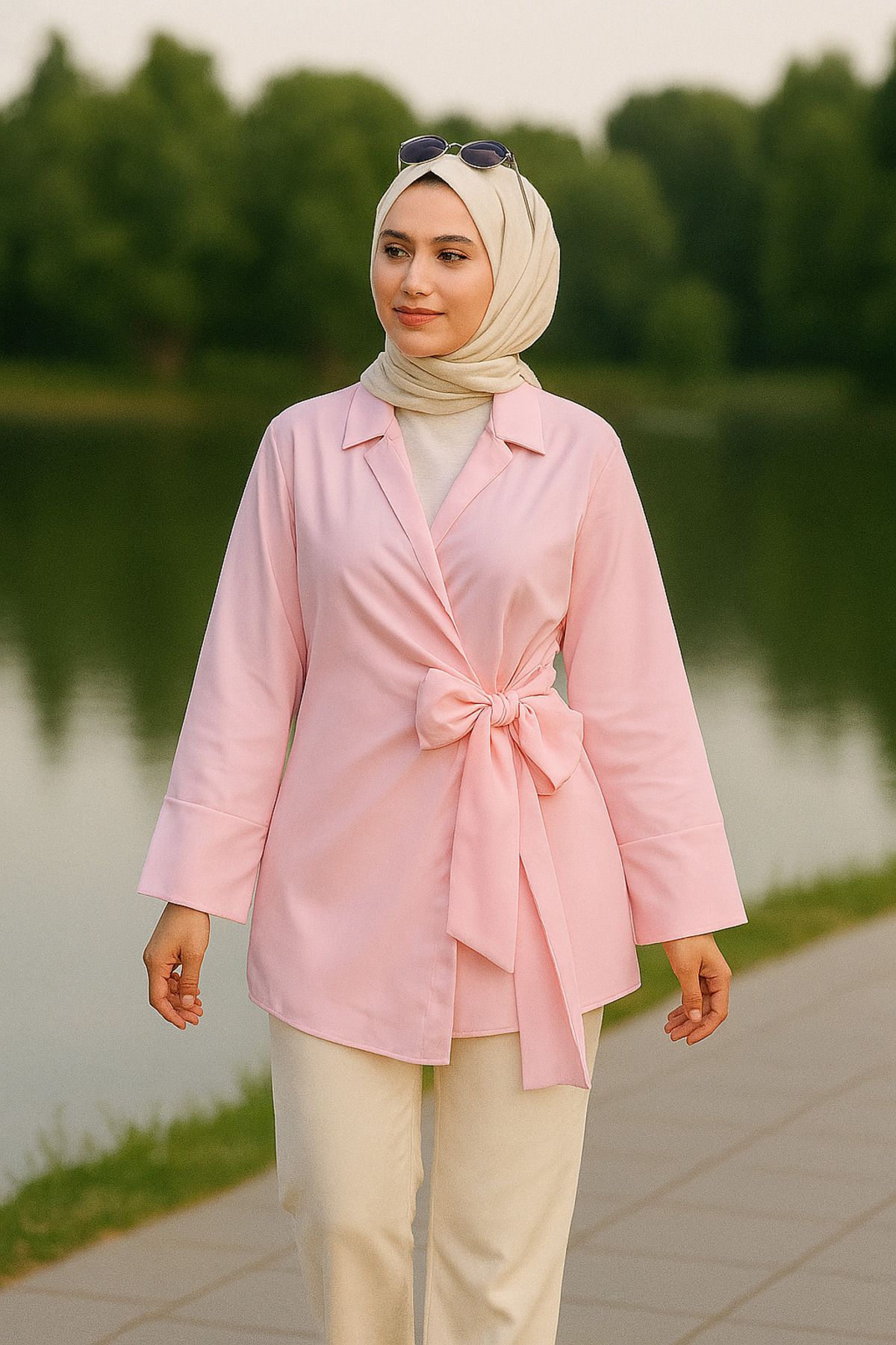ARONLİ Kadın Yan Bağlamalı Tunik - Kimono – Hem Tesettür Hem Günlük Şıklık İçin