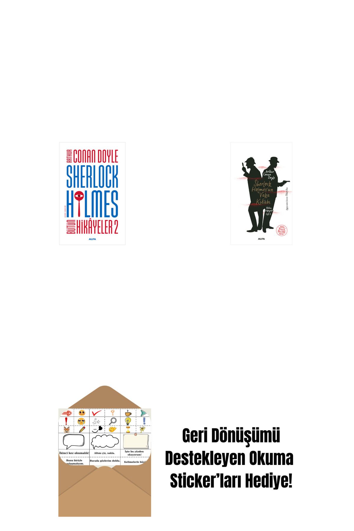 Alfa Yayınları Sherlock Holmes - Bütün Hikayeler 2 + Sherlock Holmes’un Vaka Kitabı + Okuma Sticker'ları