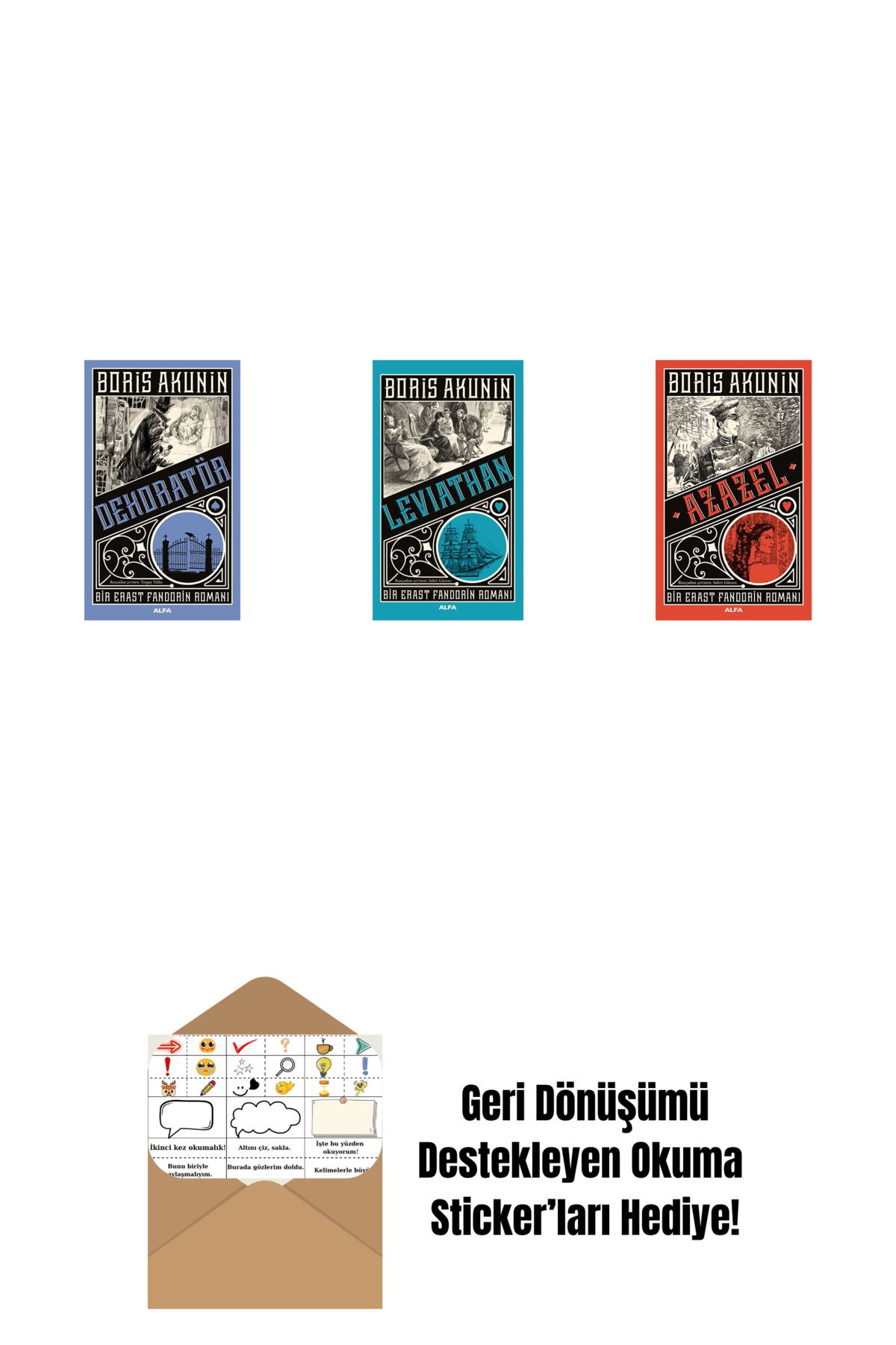 Alfa Yayınları Dekoratör + Leviathan + Azazel + Okuma Sticker'ları