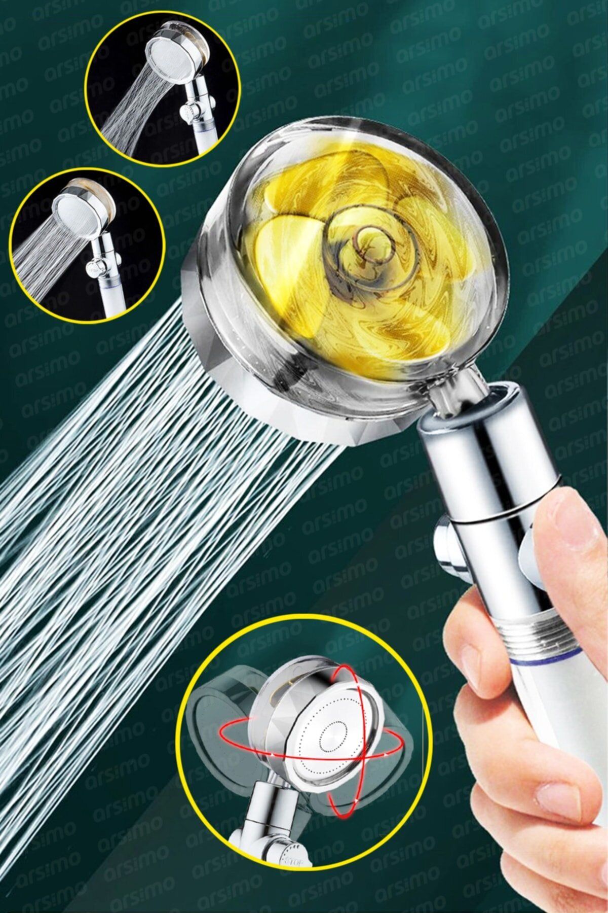 Bestech Duş Başlığı Turbo Pervaneli Serinletici Tasarım