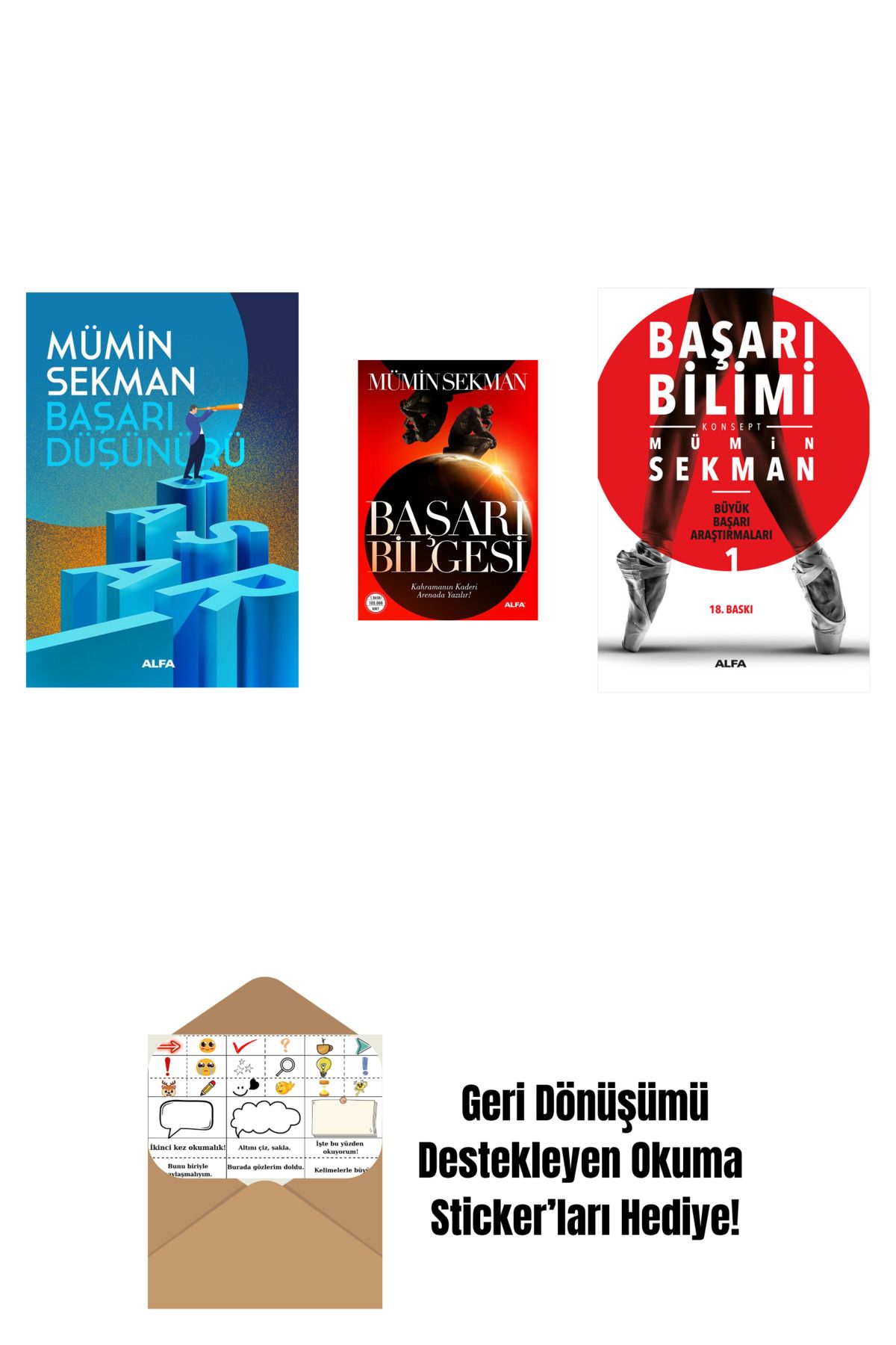 Alfa Yayınları Başarı Düşünürü + Başarı Bilgesi + Başarı Bilimi + Okuma Sticker'ları