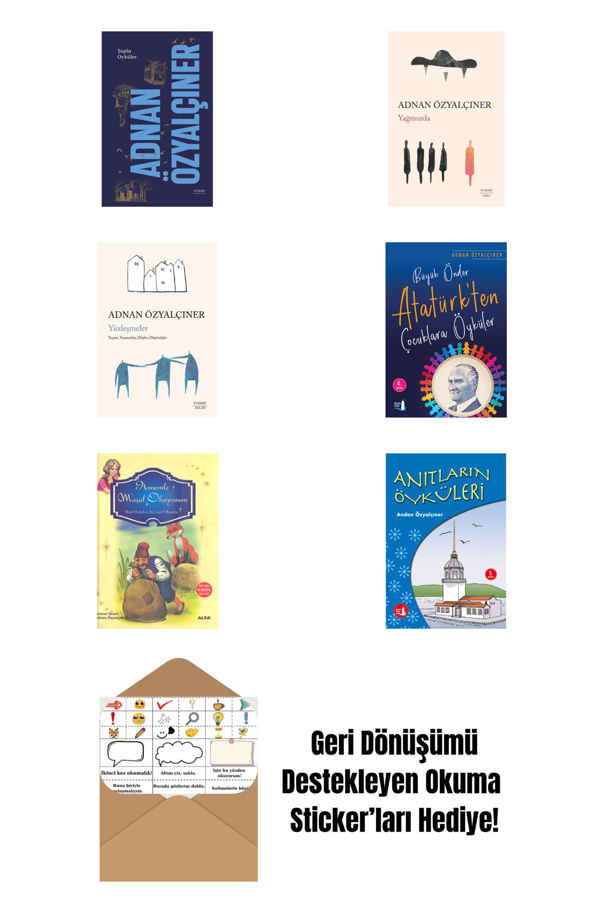 Alfa Yayınları Adnan Özyalçıner 6 Kitap Set + Okuma Sticker'ları