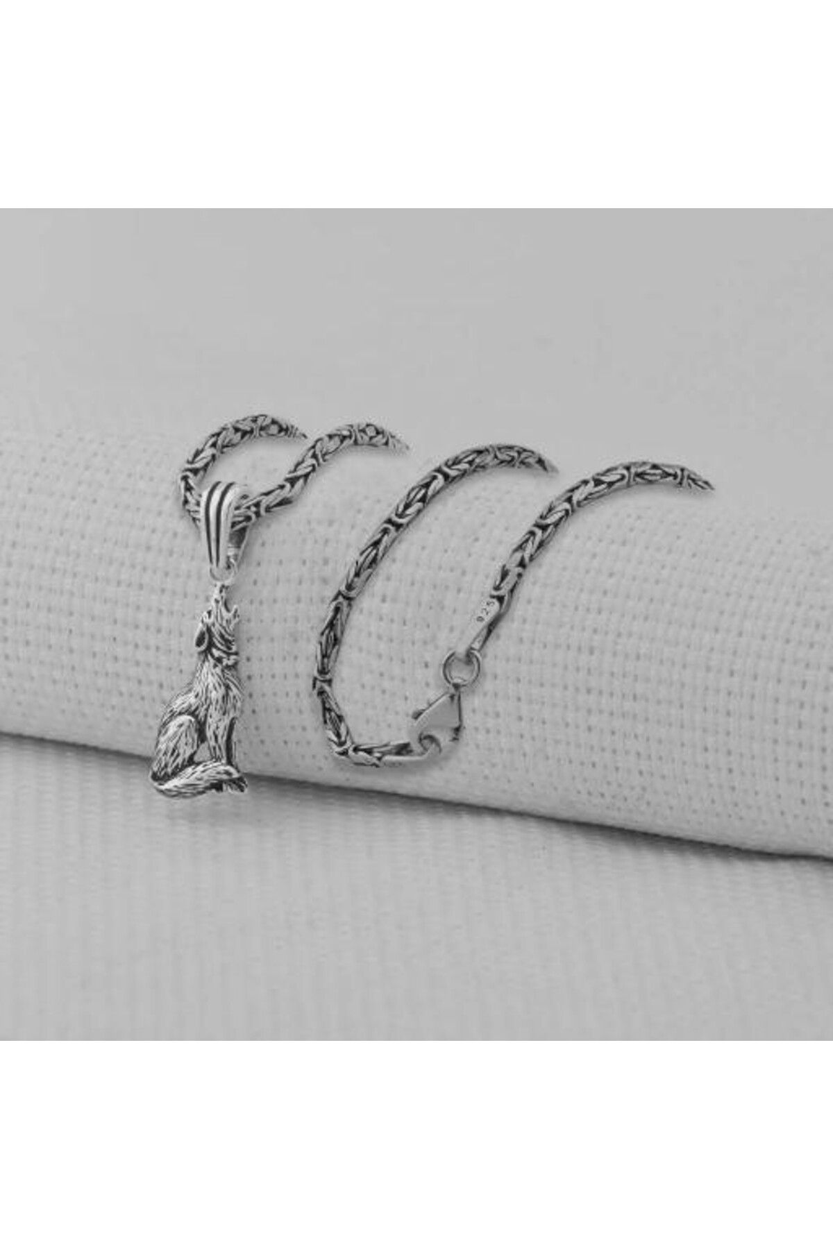 shop Uluyan Kurt Tasarımı 925 Ayar Gümüş Erkek Kolye