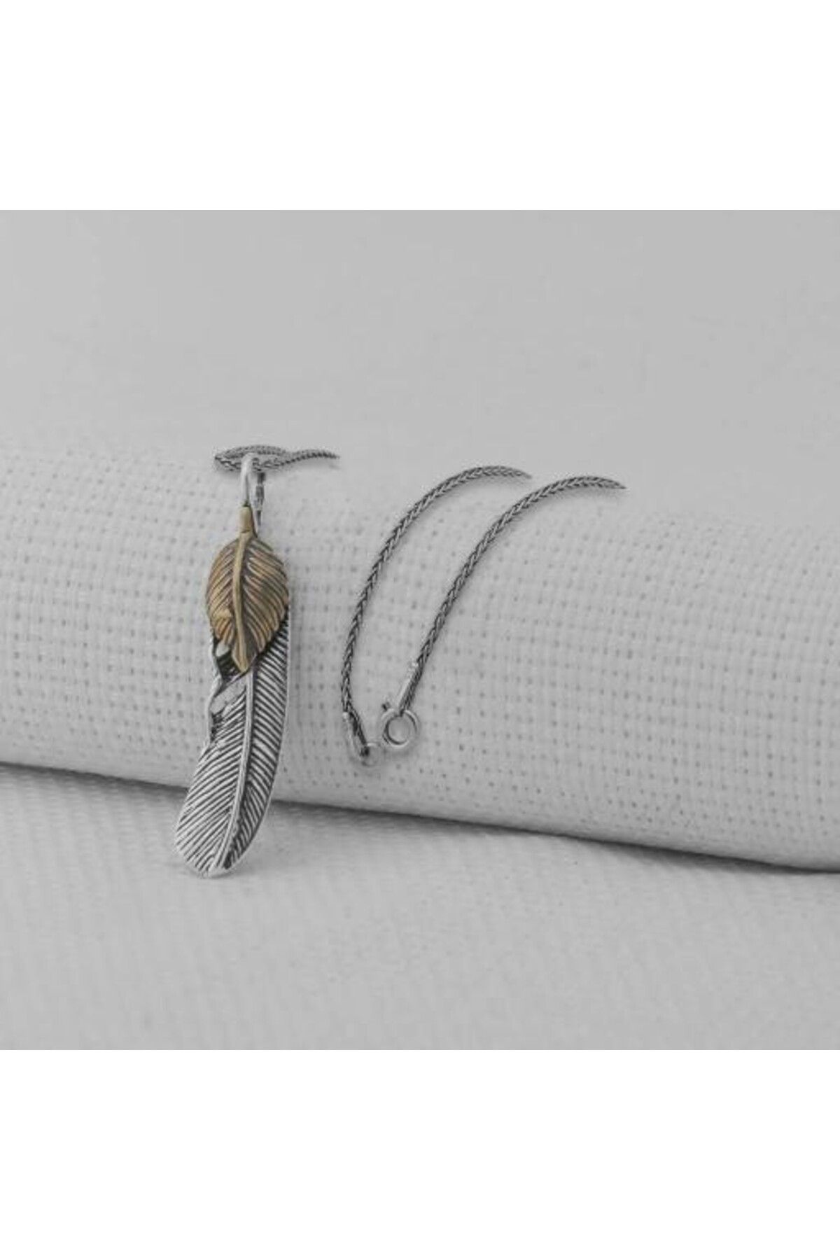 shop Tüy Motifli 925 Ayar Gümüş Erkek Kolye