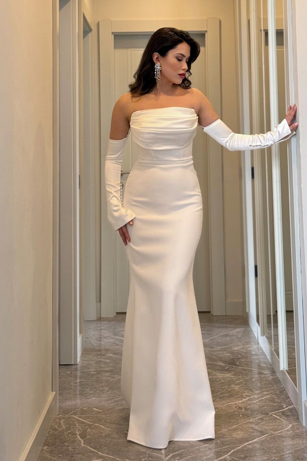 ROUPAS Premium Asarlı Davet Elbisesi