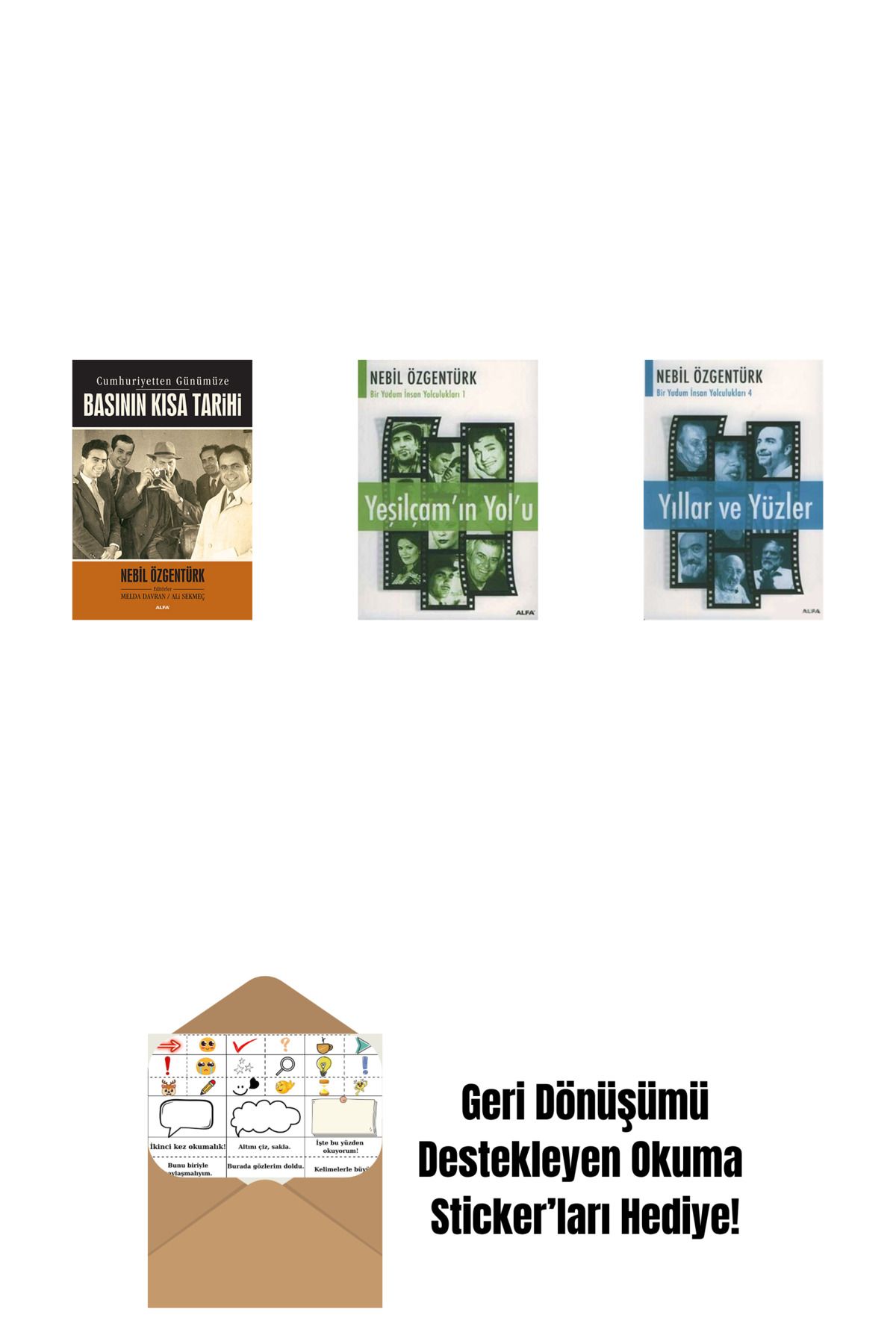 Alfa Yayınları Basının Kısa Tarihi + Yeşilçam'ın Yol'u + Yıllar ve Yüzler + Okuma Sticker'ları
