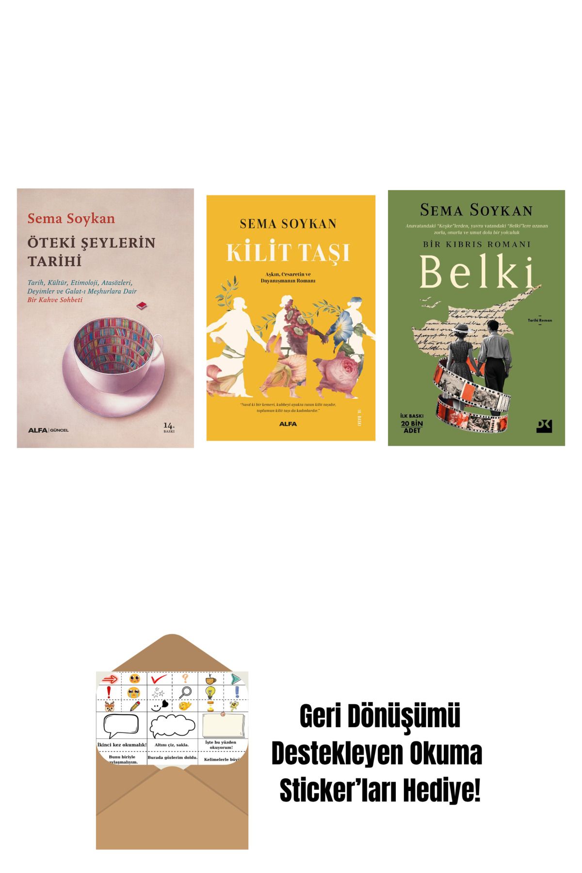 Alfa Yayınları Öteki Şeylerin Tarihi + Kilit Taşı + Belki + Okuma Sticker'ları