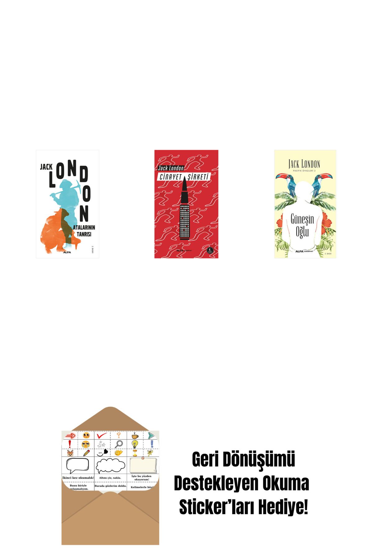 Alfa Yayınları Atalarının Tanrısı + Cinayet Şirketi + Güneşin Oğlu + Okuma Sticker'ları