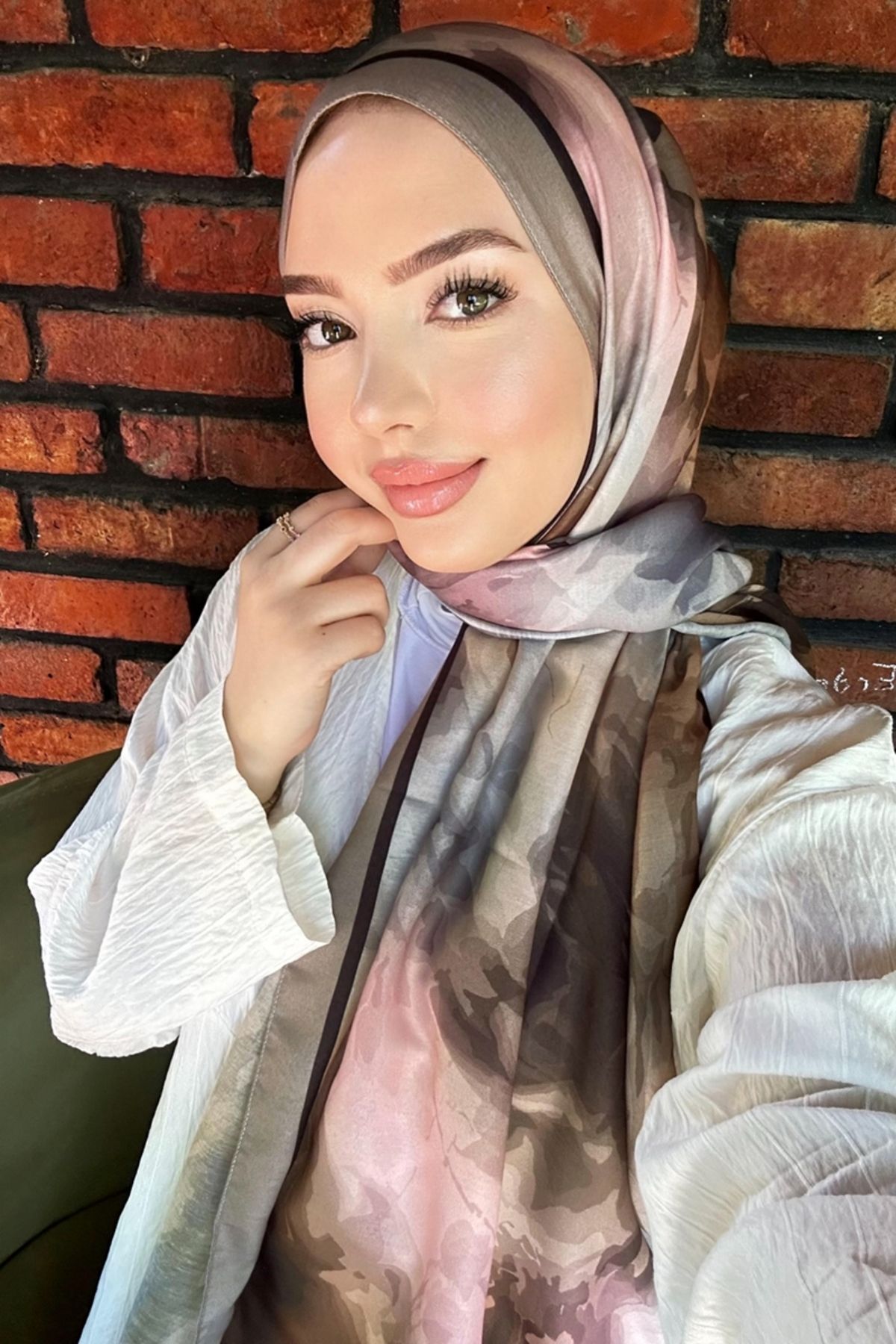 Modaselvim Boyama Desenli Soft Şal Serisi 706ART1138 Koyu Vizyon