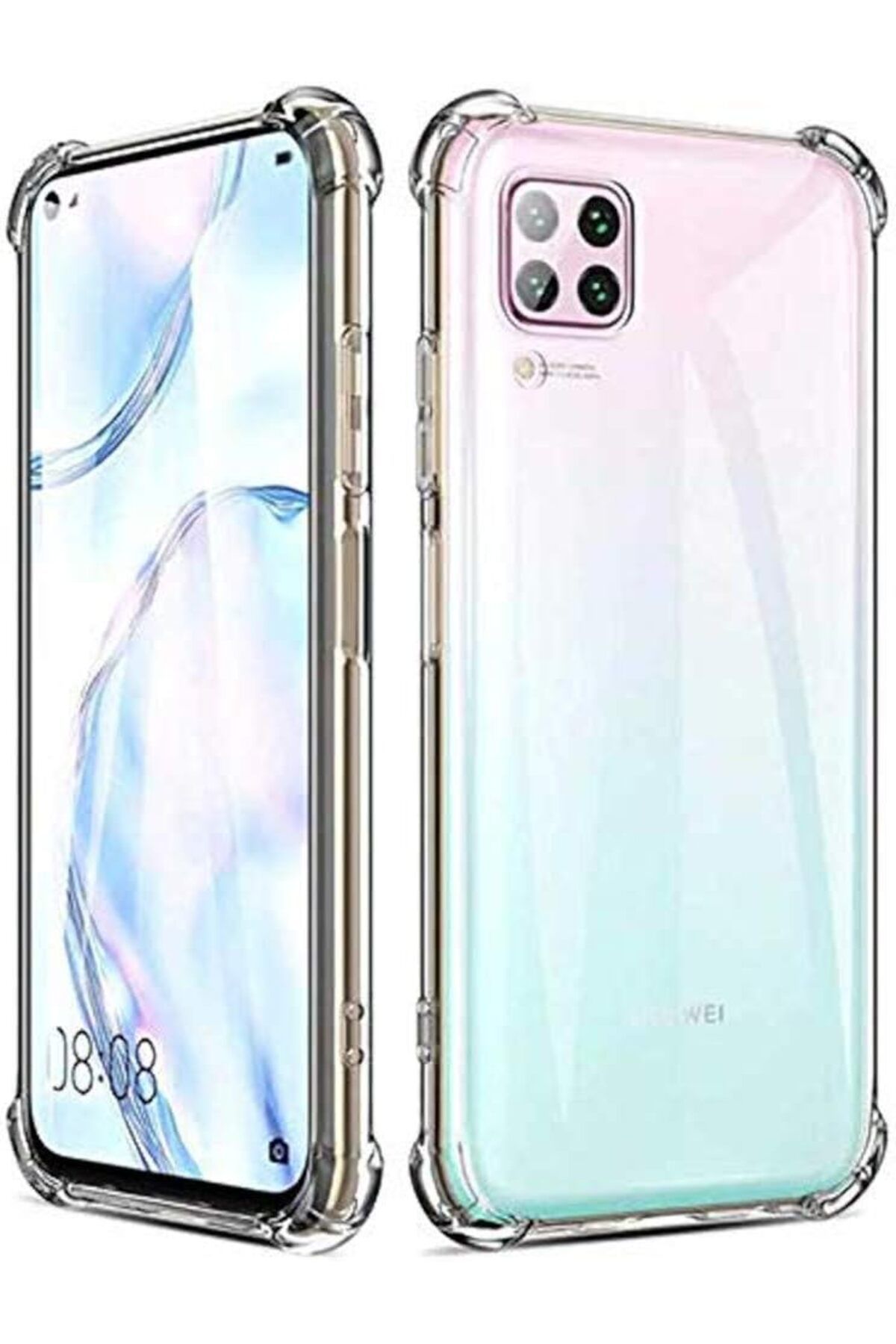 Ehr. Huawei P40 Uyumlu Darbe Önleyici Sararmaya Dayanıklı Airbag Korumalı Ultra Slim TPU Şeffaf Silikon K
