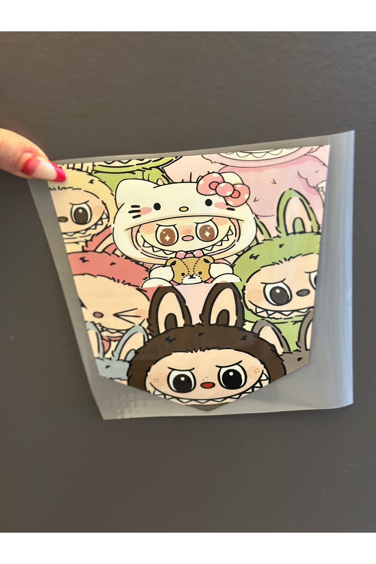 Gönülden Tasarım ÜTÜ İLE YAPIŞAN LABUBU TRANSFER BASKI ARMA 18X16 CM