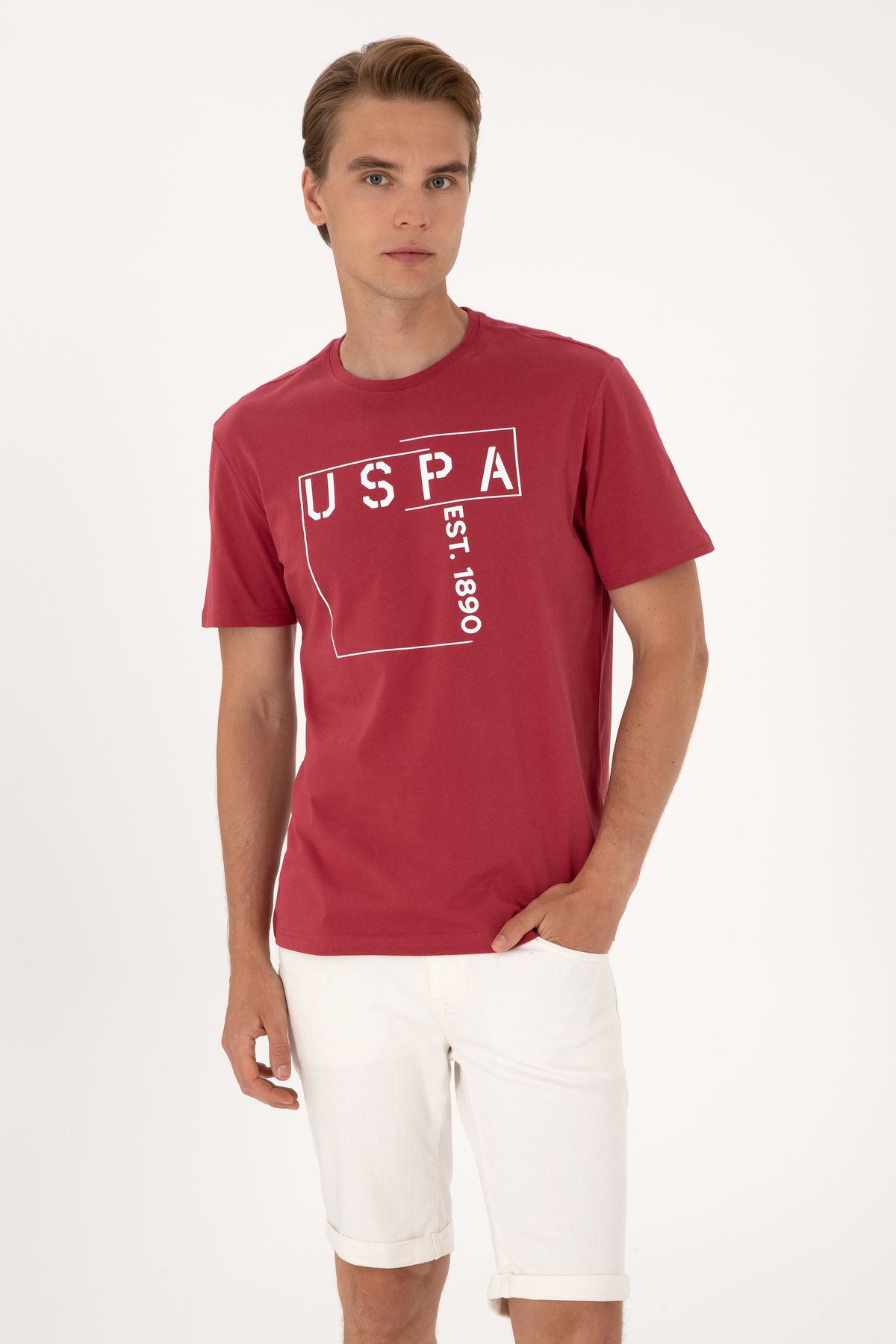 U.S. Polo Assn. Erkek Vişne Tişört 50306908-VR223
