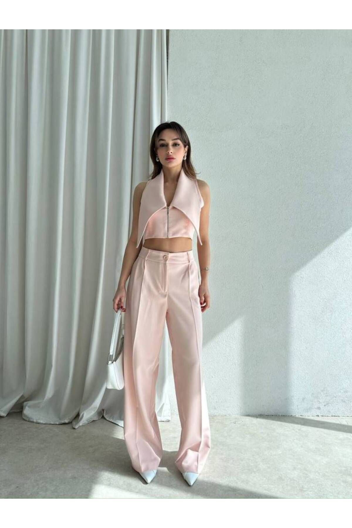 MAXMOOR MONİL Yelek Pantolon Takım 2121 - Pembe