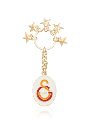 Galatasaray 5 Yıldız Salkım Gold Metal Anahtarlık