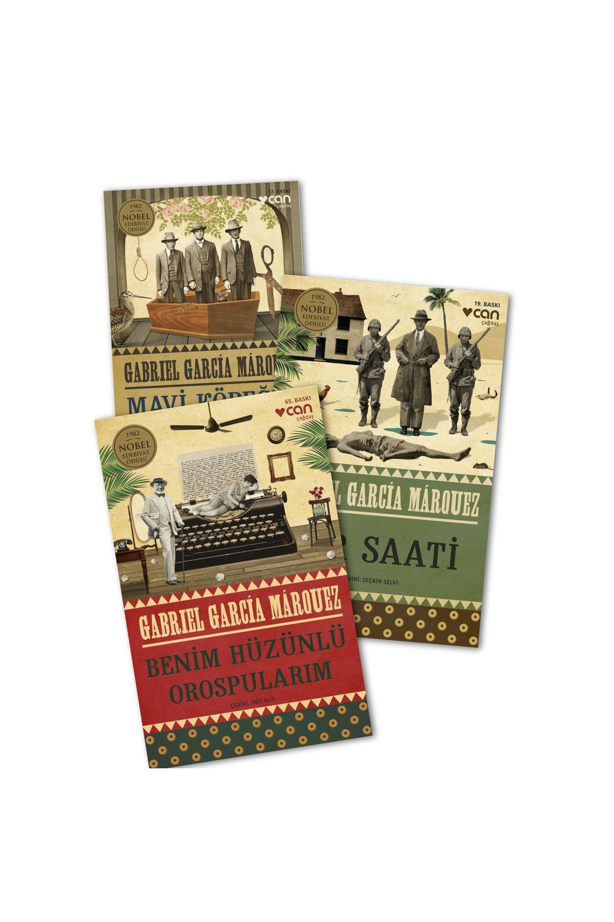 Can Yayınları Mavi Köpeğin Gözleri - Şer Saati - Benim Hüzünlü Orospularım Gabriel Garcia Marquez 3 lü Kitap Seti