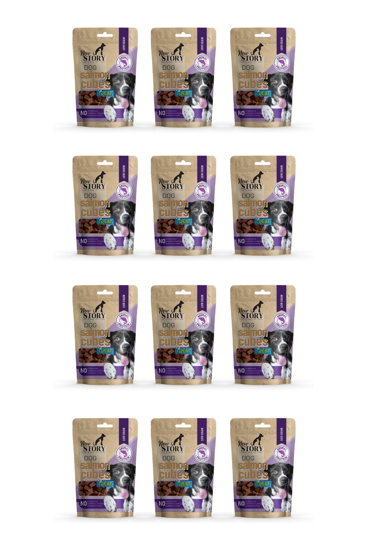 New Story Dog Salmon Cubes 12x80Gr. Somonlu, Köpek Ödül Maması