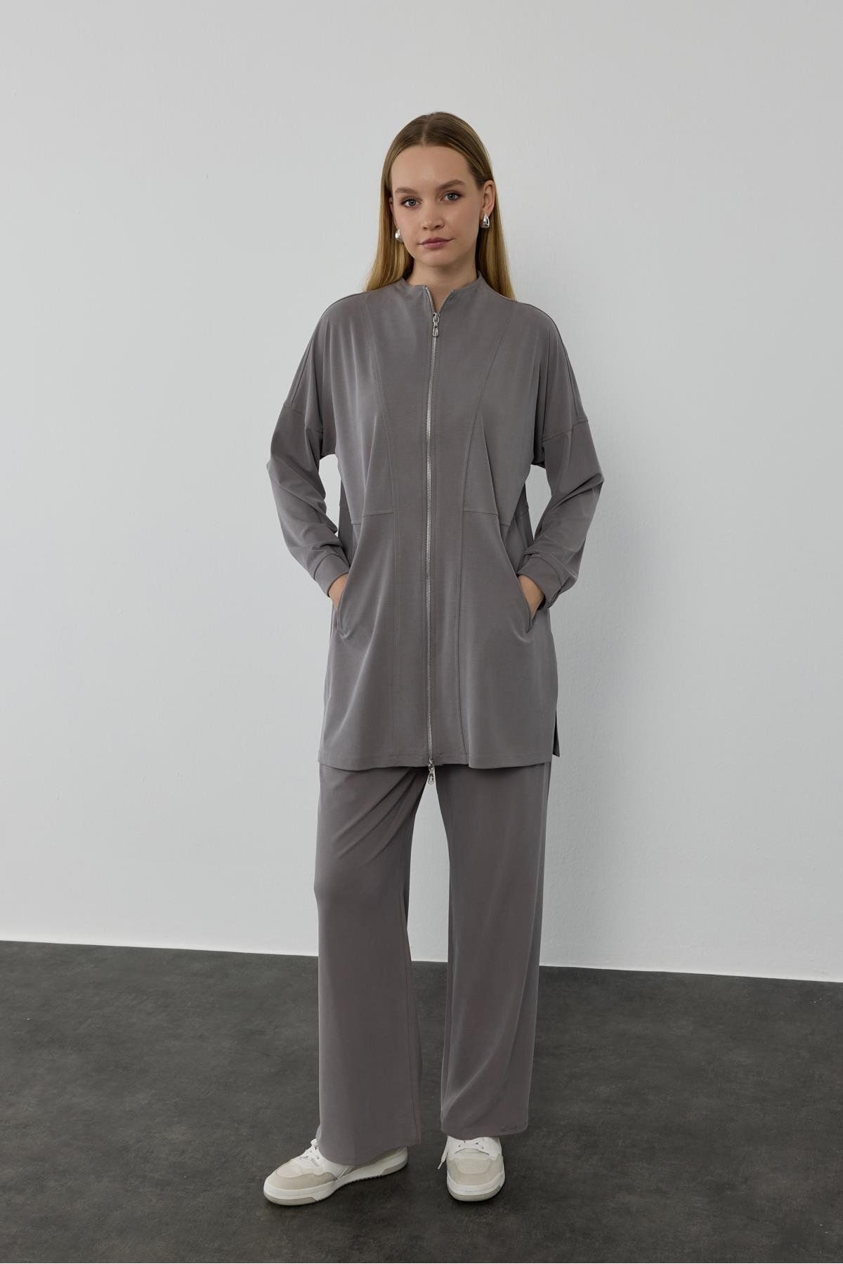 Hilay NEW LEILA PANTOLONLU TAKIM GRİ