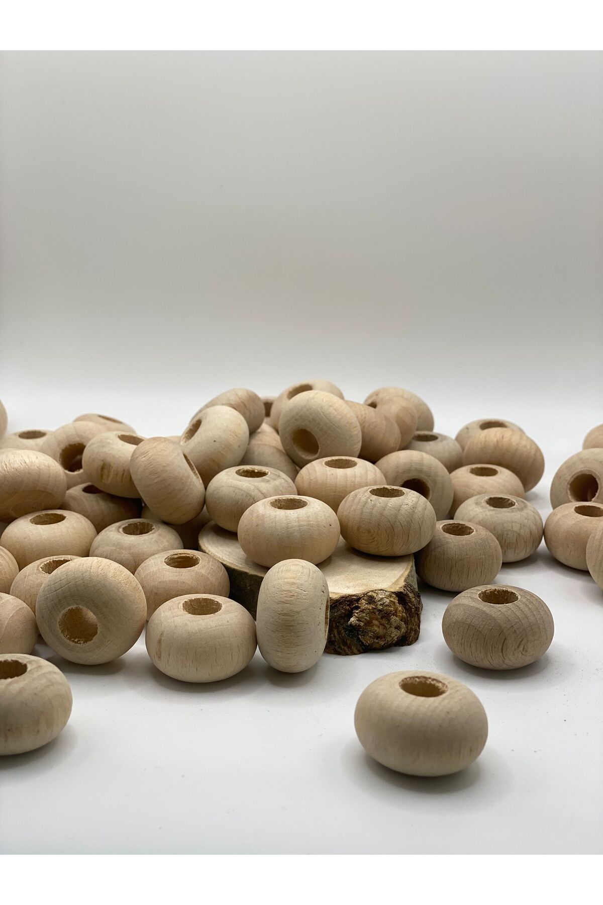 Fiolimore 18x30 mm Ufo Yassı Doğal Ahşap Boncuk (10 Adet)Delik Çapı 10 mm Makrome Çanta Tasarım Aksesuar Tahta