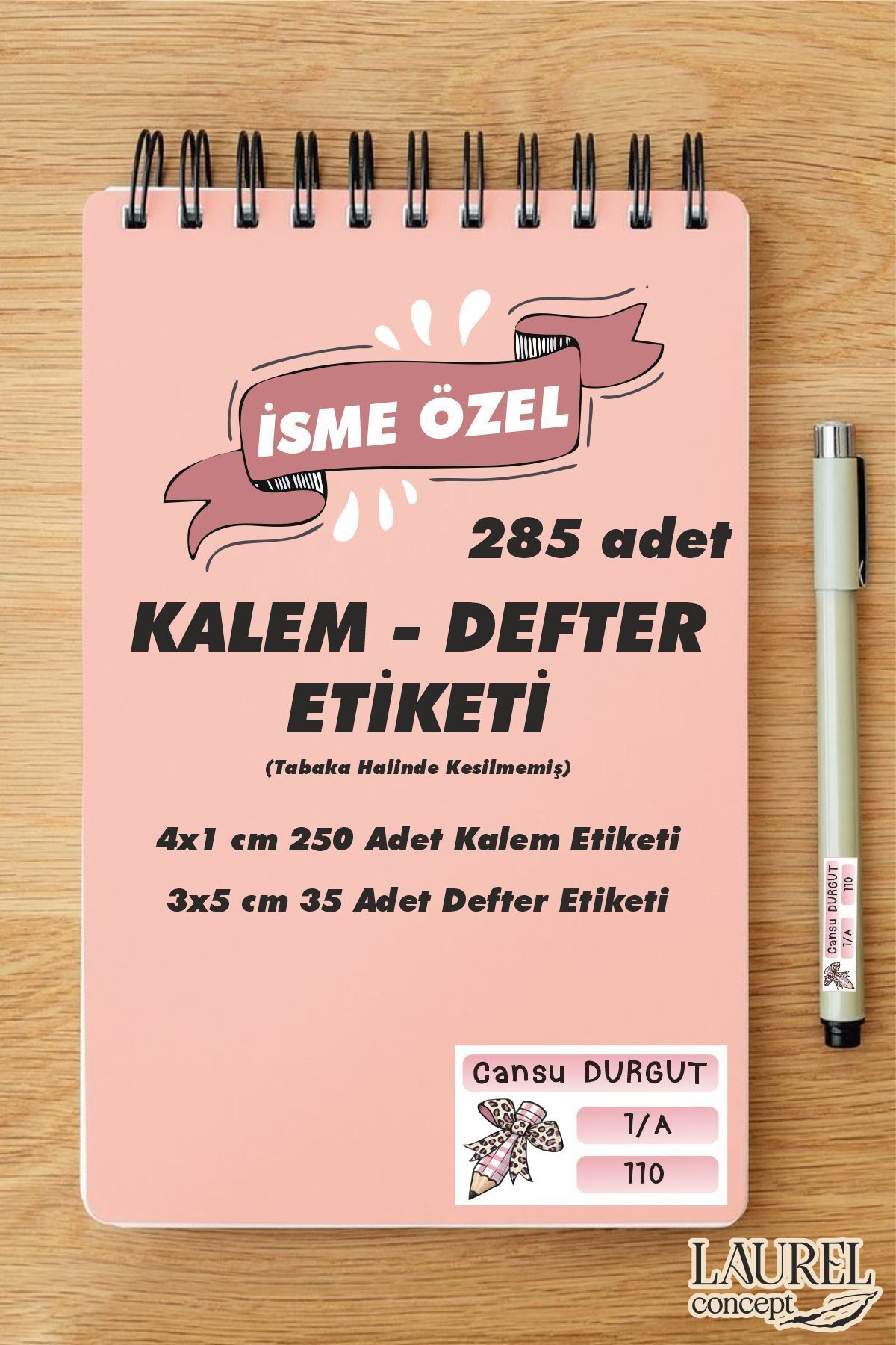 laurelconcept Okul Defter Kalem Etiketi Sticker Isme Özel Okul Kalem Etiketi Seti 285 Adet