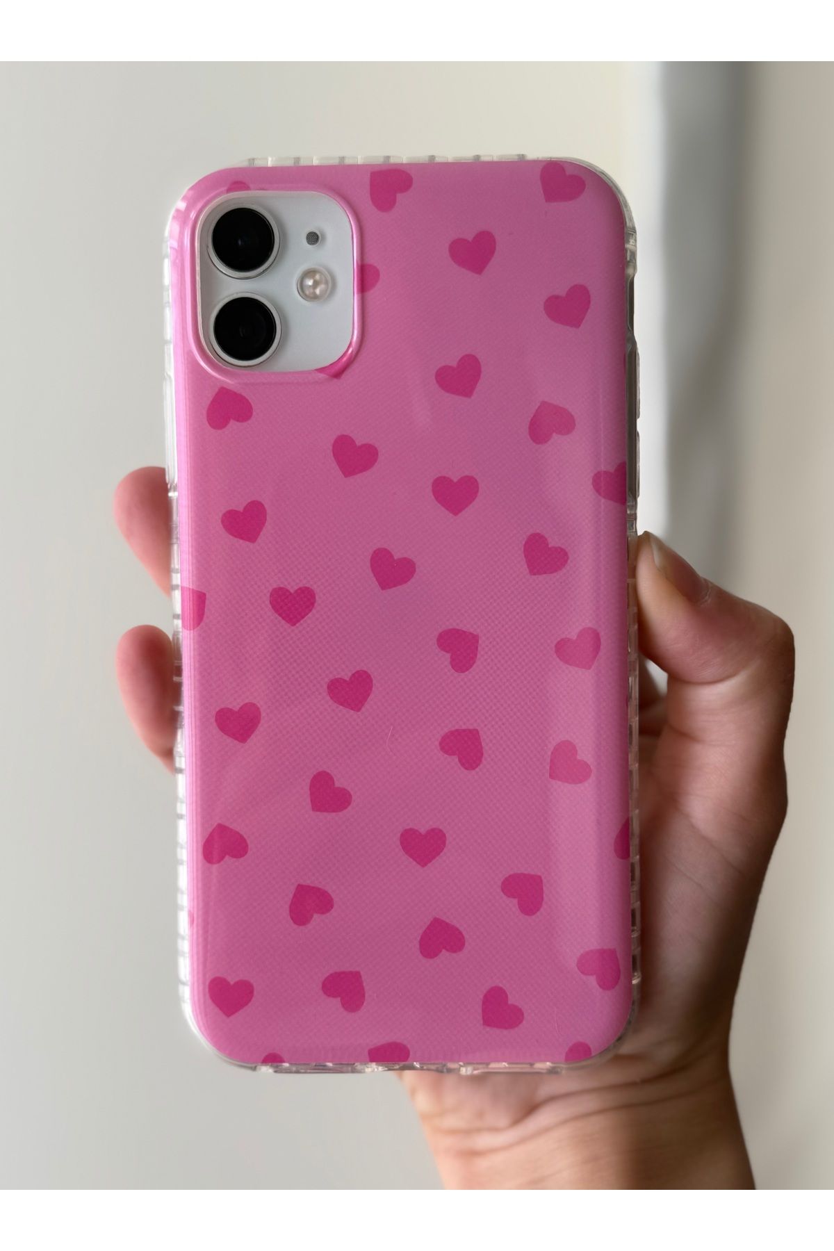 FİŞNEİLETİŞİM İPHONE 11 UYUMLU PEMBE KALPLİ KILIF