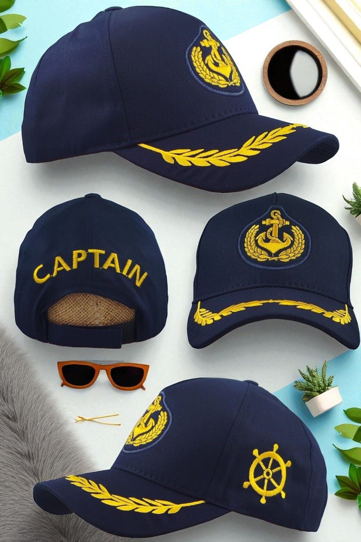 Shopiolog Kaptan Kep Dümen Nakışlı Arkası Kaptan Yazısı Nakışlı
