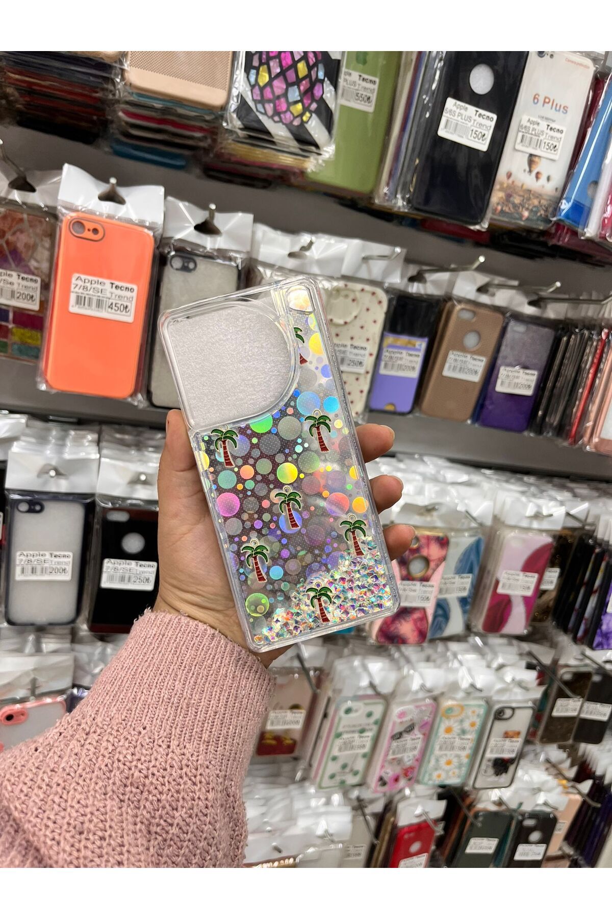 TECNOTREND Tecno Camon 30 Sulu parıltılı Hologramlı şeffaf silikon kılıf