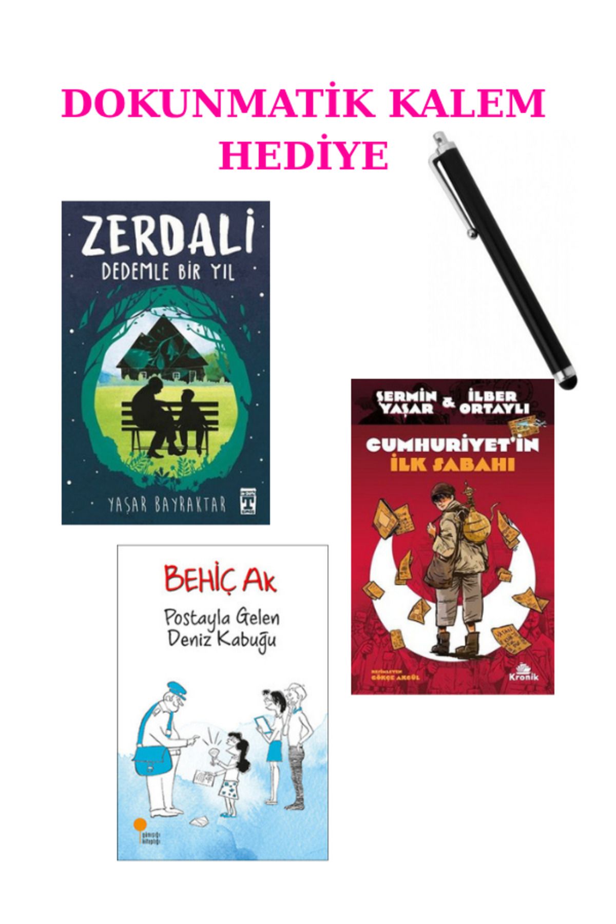 FOM Kitap Zerdali - Dedemle Bir Yıl + Postayla Gelen Deniz Kabuğu + Cumhuriyet’in İlk Sabahı + 3 KİTAP SET