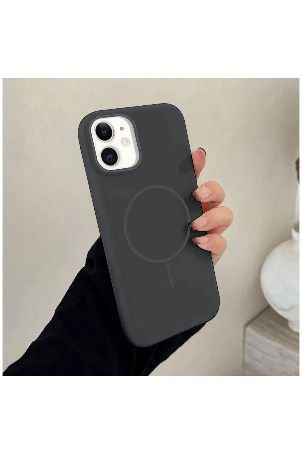 FABRON Apple Iphone 11 Uyumlu Magsafe Lansman Kir Tutmaz Silinebilir Içi Kadife Telefon Kılıfı
