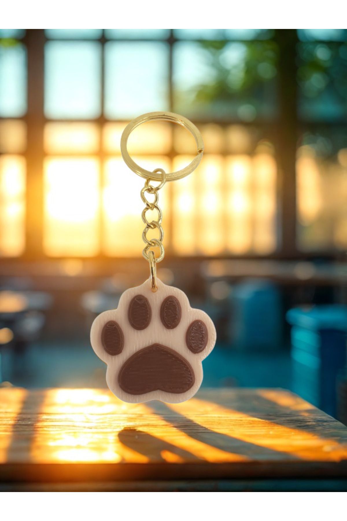 Shuttle Park Unisex Özel Şık Tasarım Kedi Pati Figürlü Sevimli 3D Sert Plastik Anahtarlık Hediye Aksesuar 1 Adet