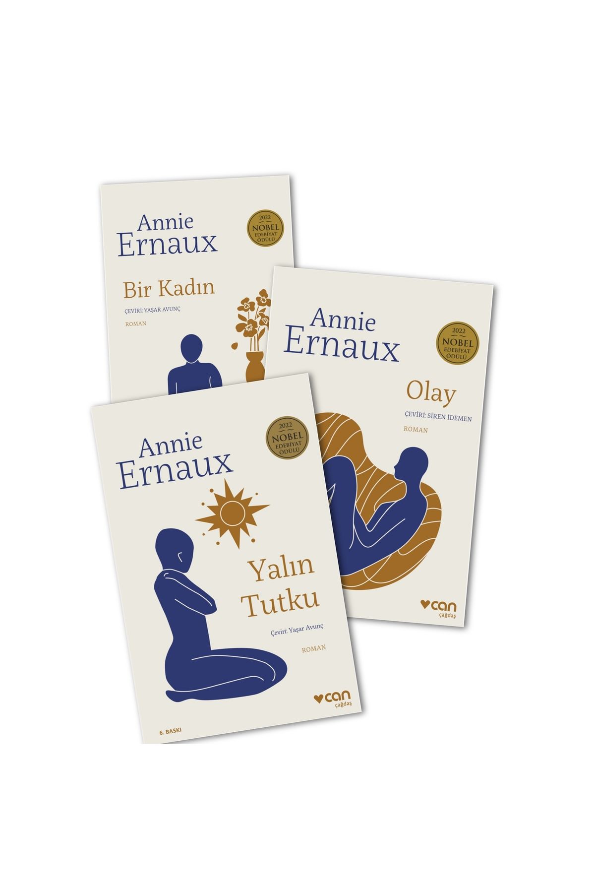Can Yayınları Bir Kadın - Olay - Yalın Tutku Annie Ernaux 3 lü Kitap Seti