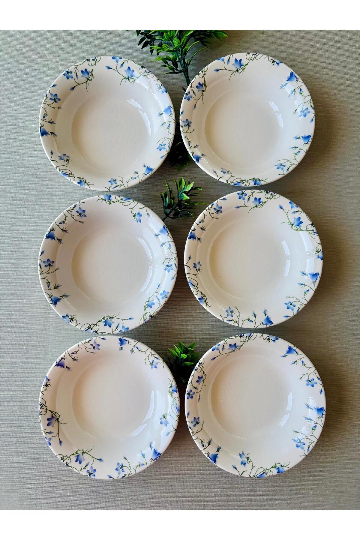 Yiğit Seramik Züccaciye-Blue Crocus Model 6 Pieces Modern Soup Bowl 3