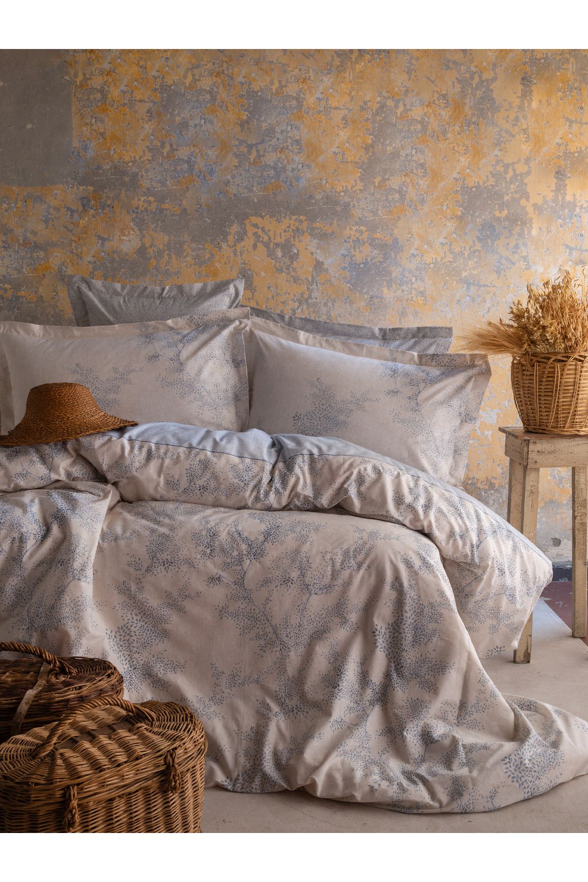 BED LİNE Senses mila nevresim takımı çift kişilik mavi