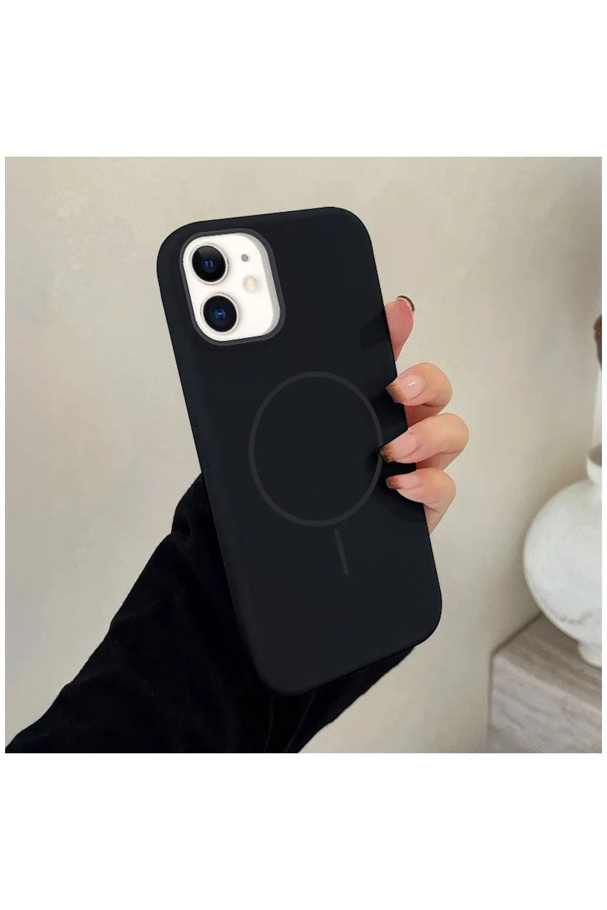 FABRON Apple Iphone 11 Uyumlu Magsafe Lansman Kir Tutmaz Silinebilir Içi Kadife Telefon Kılıfı