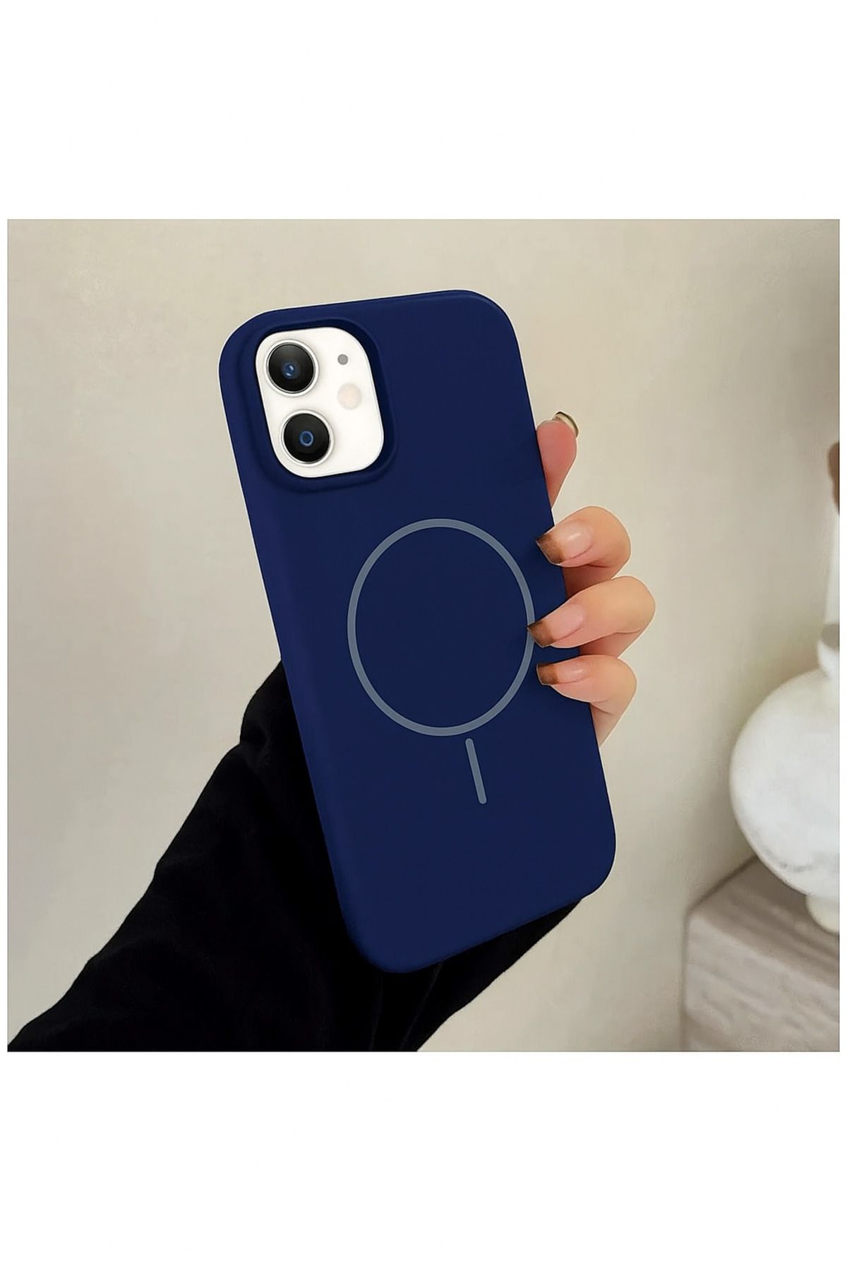 FABRON Apple Iphone 11 Uyumlu Magsafe Lansman Kir Tutmaz Silinebilir Içi Kadife Telefon Kılıfı