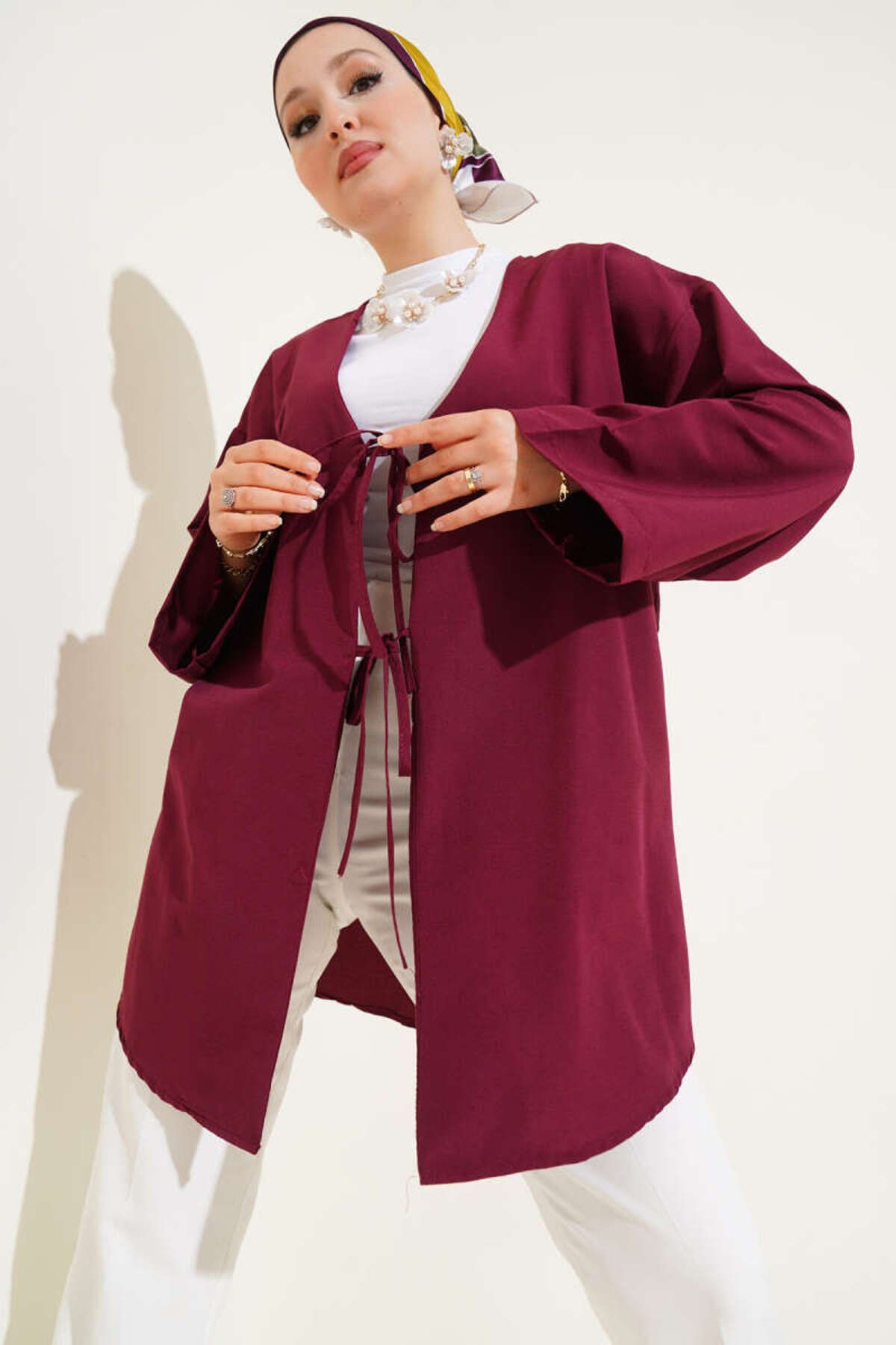 VOLT CLOTHİNG Çift Bağcıklı Poplin Kimono