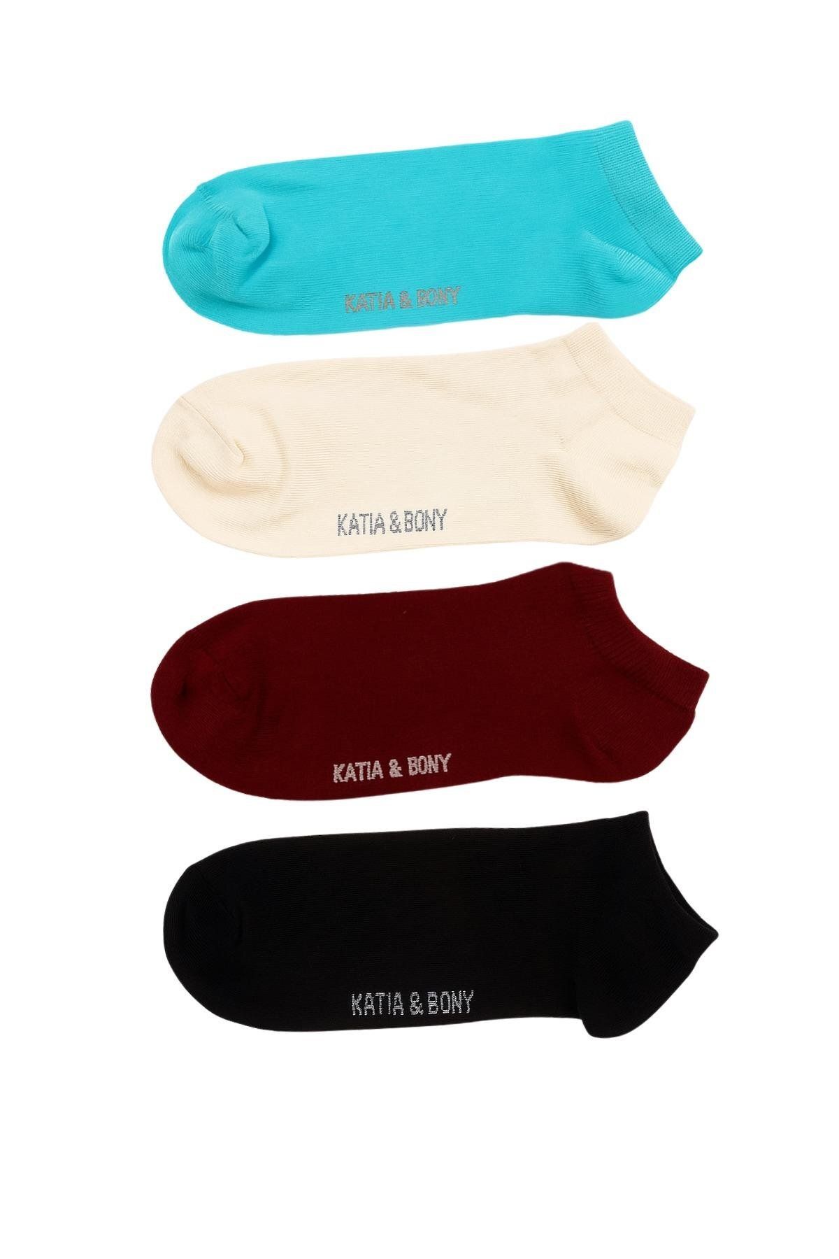 BONY SOCKS Kadın 4'lü Step Çorap Çok Renkli